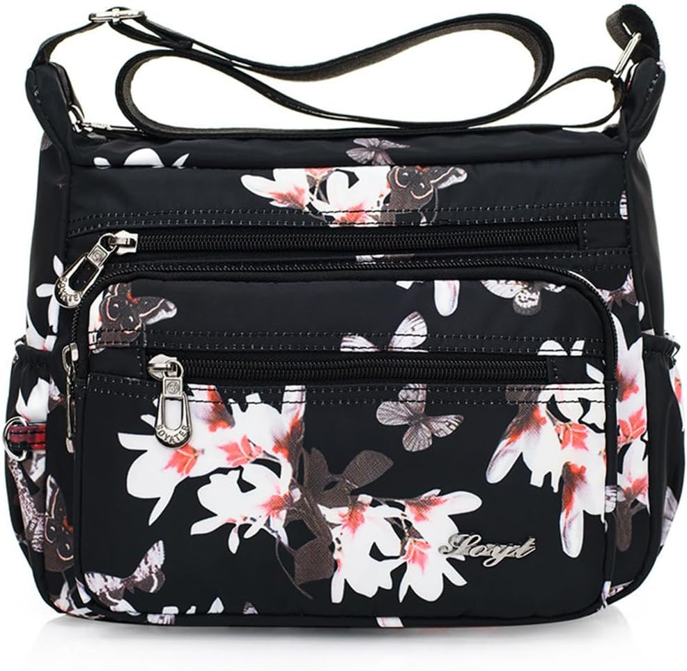 Crossbody Bags for Women Multi Pocket Shoulder Bag Waterproof Nylon Messenger Purses and Handbags