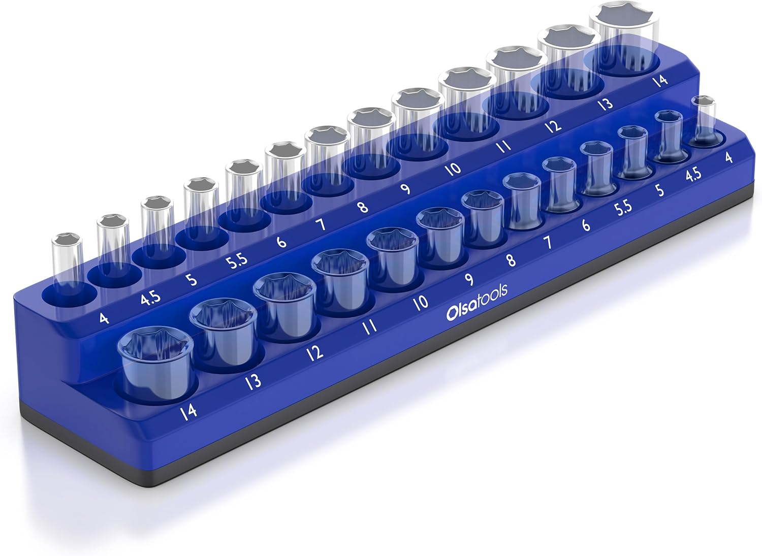 Magnetic Socket Organizer 1/4-Inch Drive Metric, Blue
