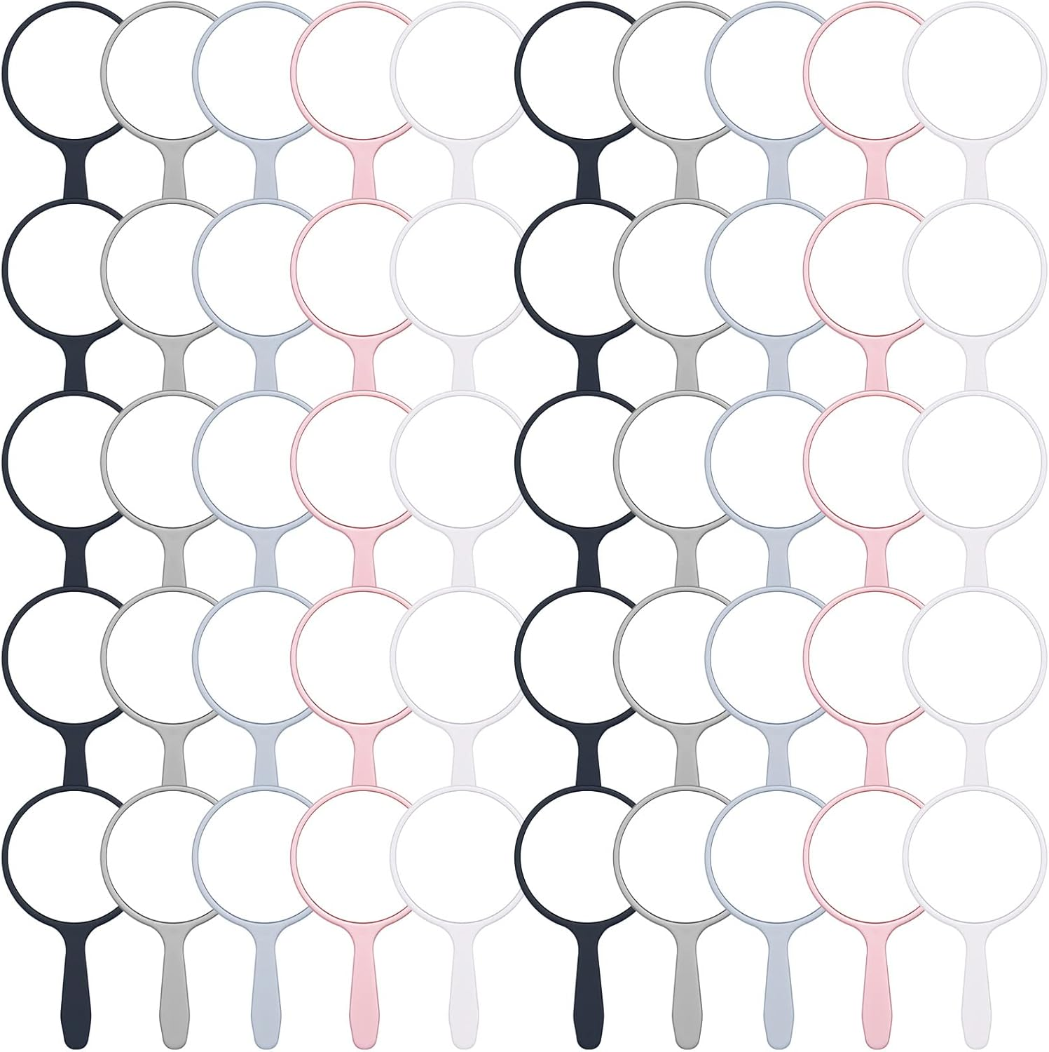 Vinsot 50 Pieces Handheld Mirror Small Hand Mirror Bulk with Handle Plastic 