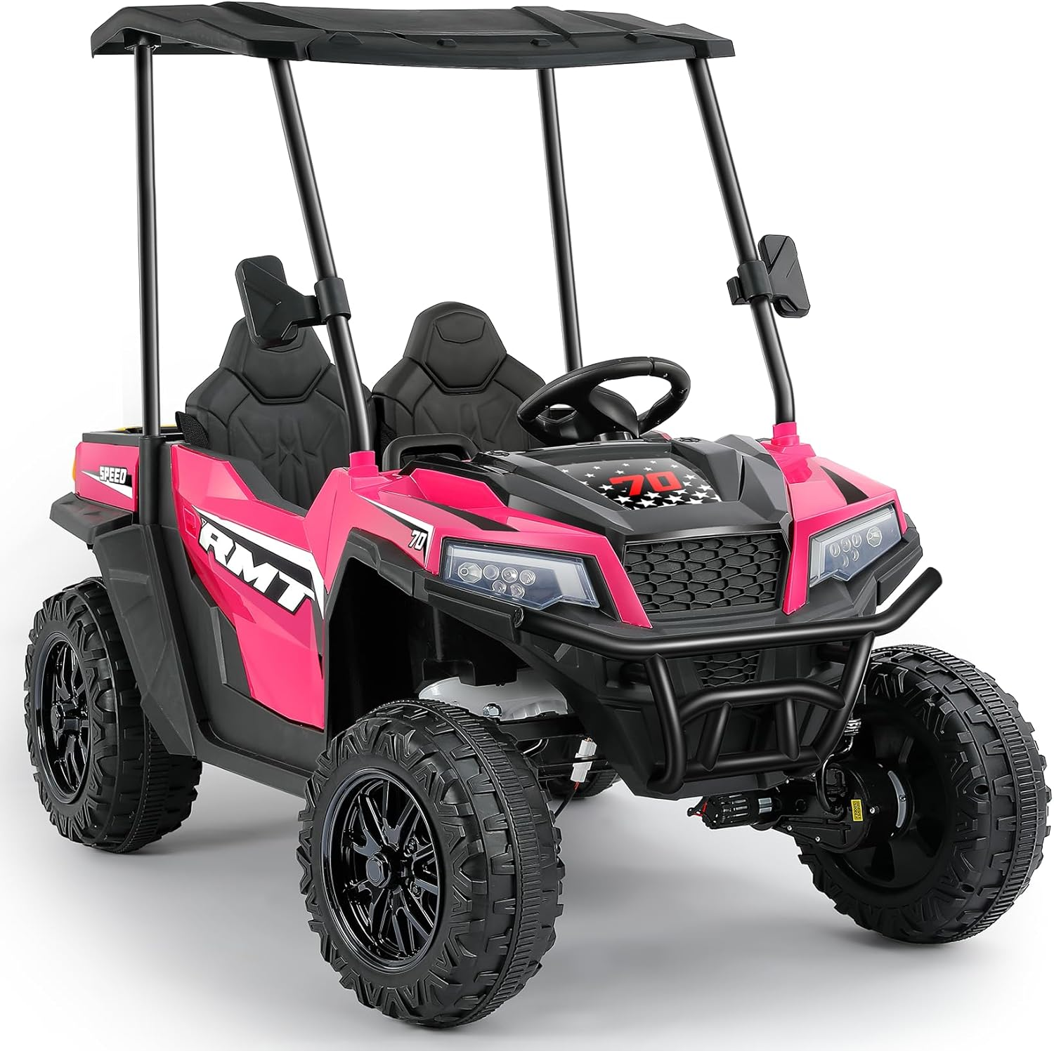24V Ride on Toy for Big Kid, Ride on Car 2 Seater with Sun Shade, Dump Bed & Shovel