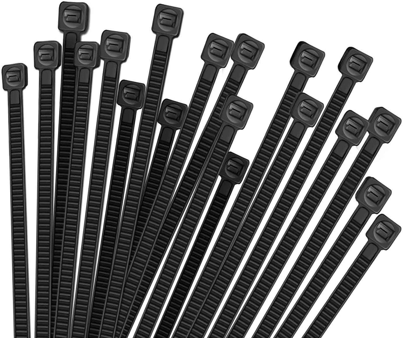 100Pcs Cable Zip Ties Heavy Duty 12 Inch, Premium Plastic Wire Ties with 50 Pounds Tensile Strength, Self-Locking Black Nylon Zip Ties for Indoor and Outdoor