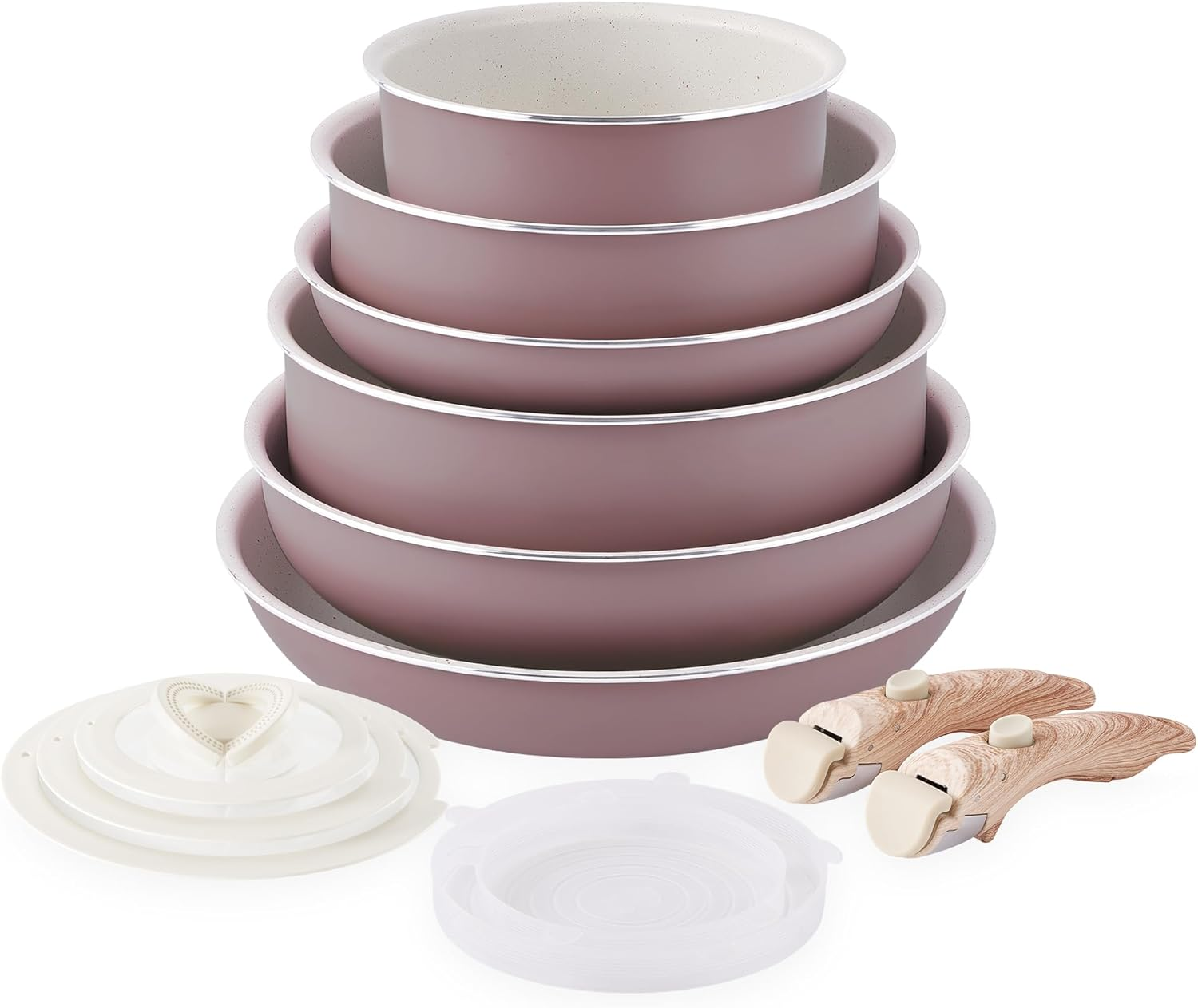 Pots and Pans Set Nonstick -  Kitchen Cookware Sets Detachable Handle Pot and Pan Set Removable Handle Camping Cooking Set, Oven Broiler Safe 550F Non Toxic Frying Pans for Cooking Pan Set Gift