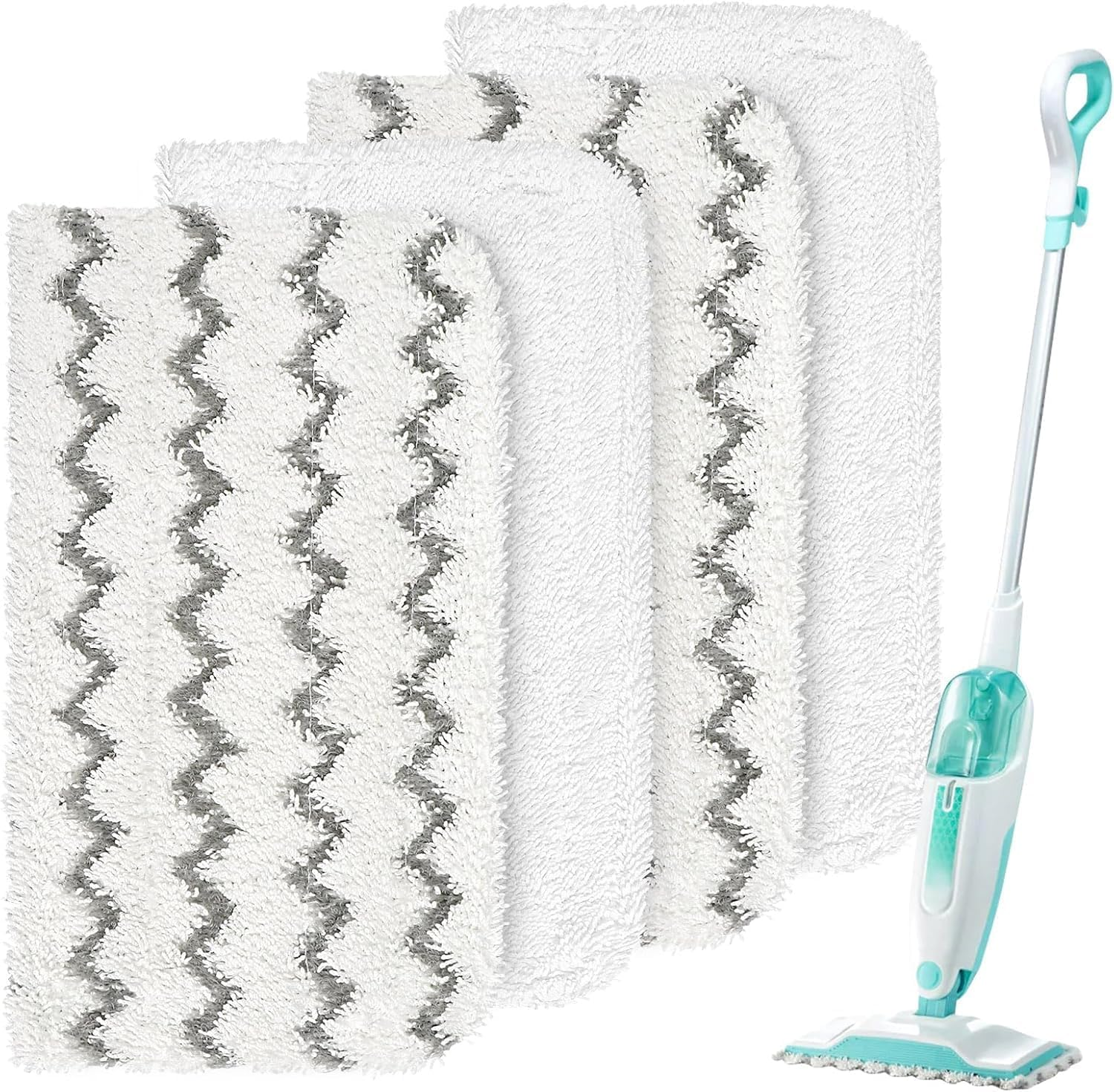 Steam Mop Replacement Pads for Shark Steam Mops S1000/S1000A/S1000C/S1000Wm/And S1001C-Reusable Microfiber Steamer Scrub Mop Pads for All Hard Floors-4 Pack