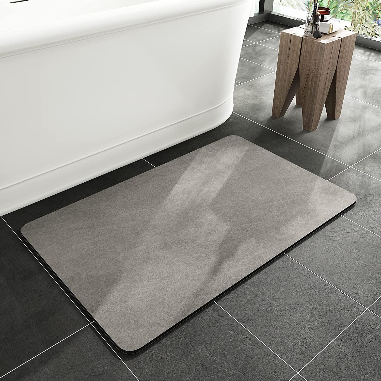 -Bath Mat Rug-Rubber Non Slip Quick Dry Super Absorbent Thin Bathroom Rugs Fit under Door-Washable Bathroom Floor Mats-Shower Rug for in Front of Bathtub Shower Room Sink