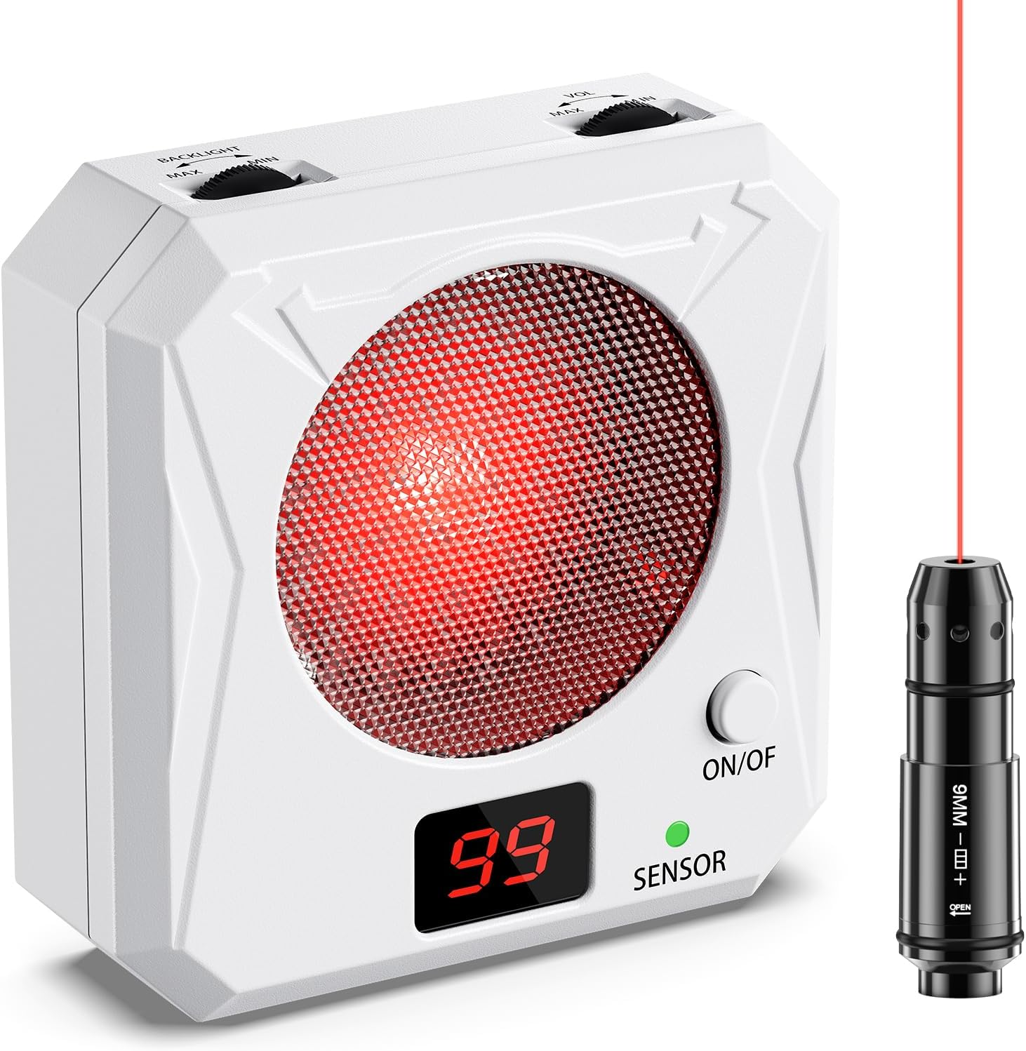 9Mm Training Cartridge Laser Target for Dry Fire Training System, 5 Progressive Difficulty Levels Rechargeable Target and Laser Training Cartridge with Replaceable Back Cover for Shooting Practice