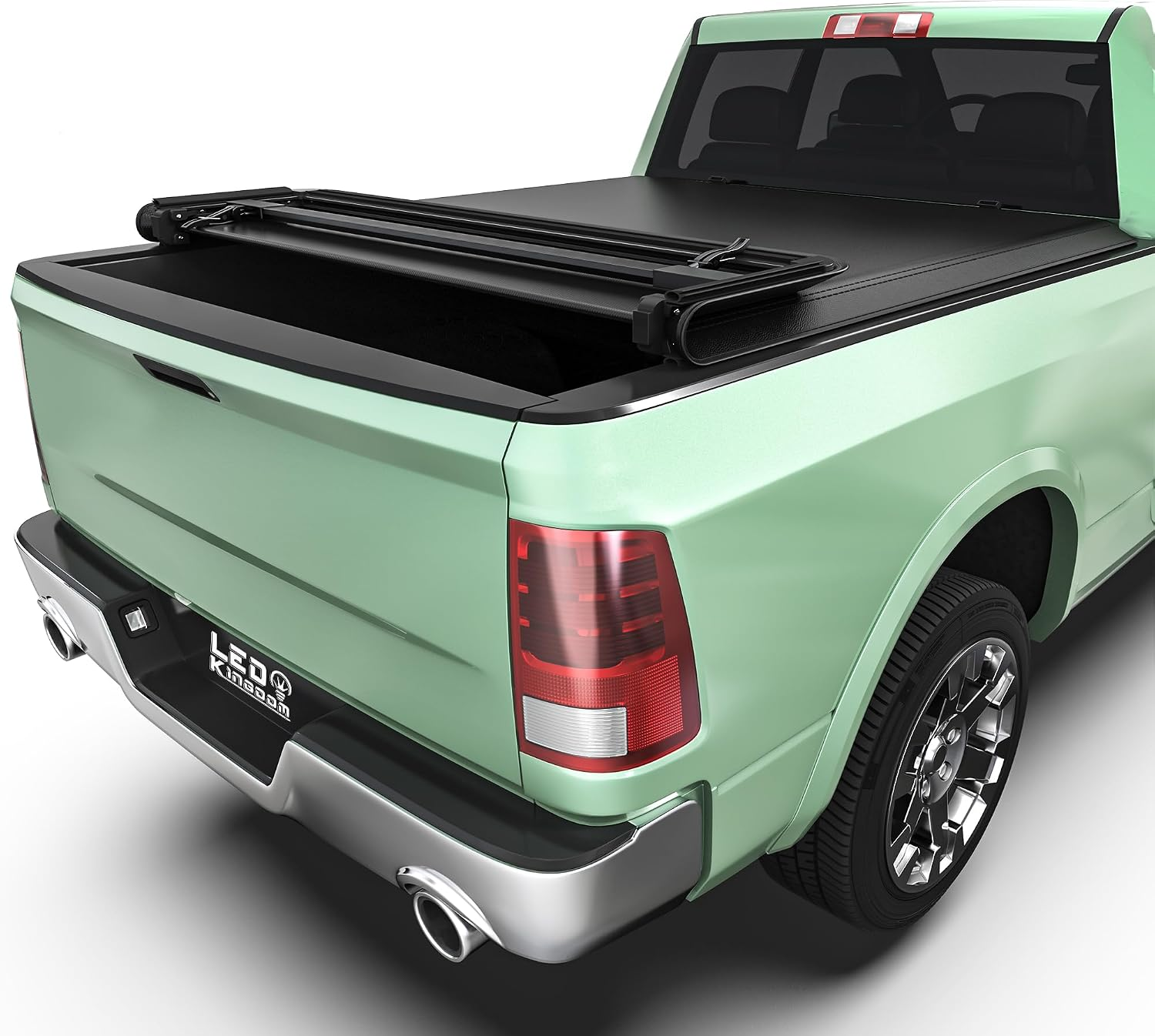 Soft Quad Fold Truck Bed Tonneau Cover Fits for Dodge Ram 1500 2002-2025 (Classic & New), Fits for Dodge Ram 2500 3500 2003-2025, 6.4Ft Bed (76