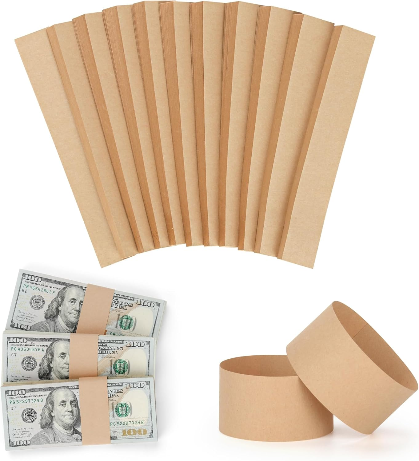 550 Pack Money Bands for Cash Self Adhesive Wrappers for Bills 11 Colors Curr... - Picture 2 of 2