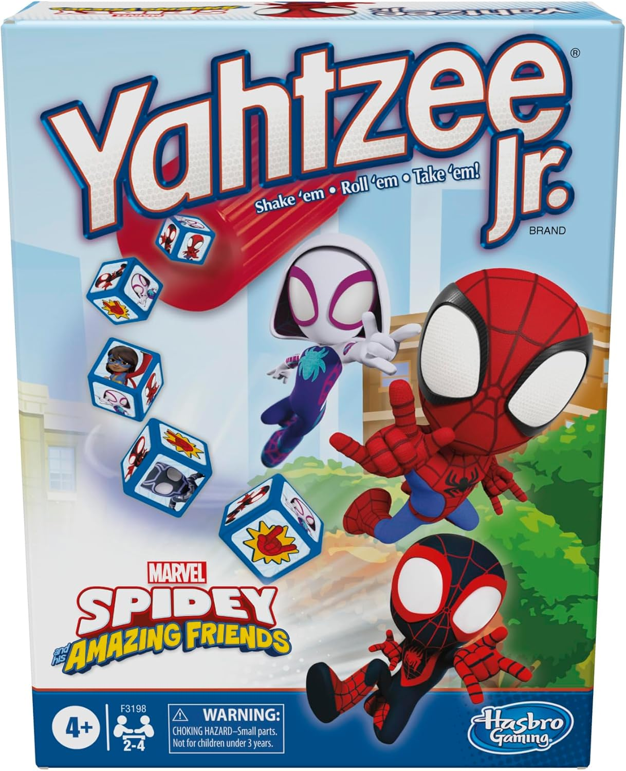 Spidey and His Amazing Friends Yahtzee Jr.Marvel Edition Board Game for Kids, Ages 4 and Up (Amazon Exclusive)