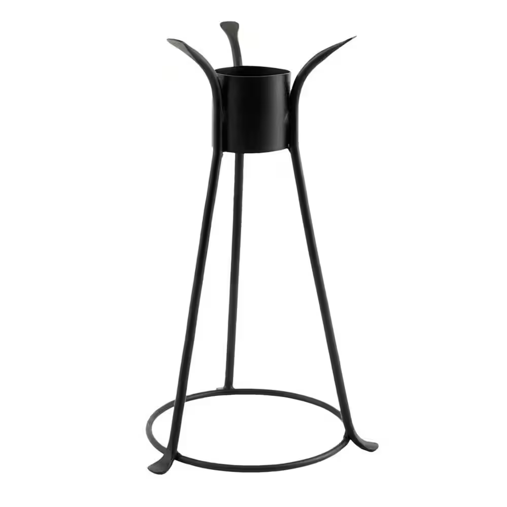 Trestle II Gazing Globe Ball Stand, 13.5 Inch Tall, Black Powder Coat Finish