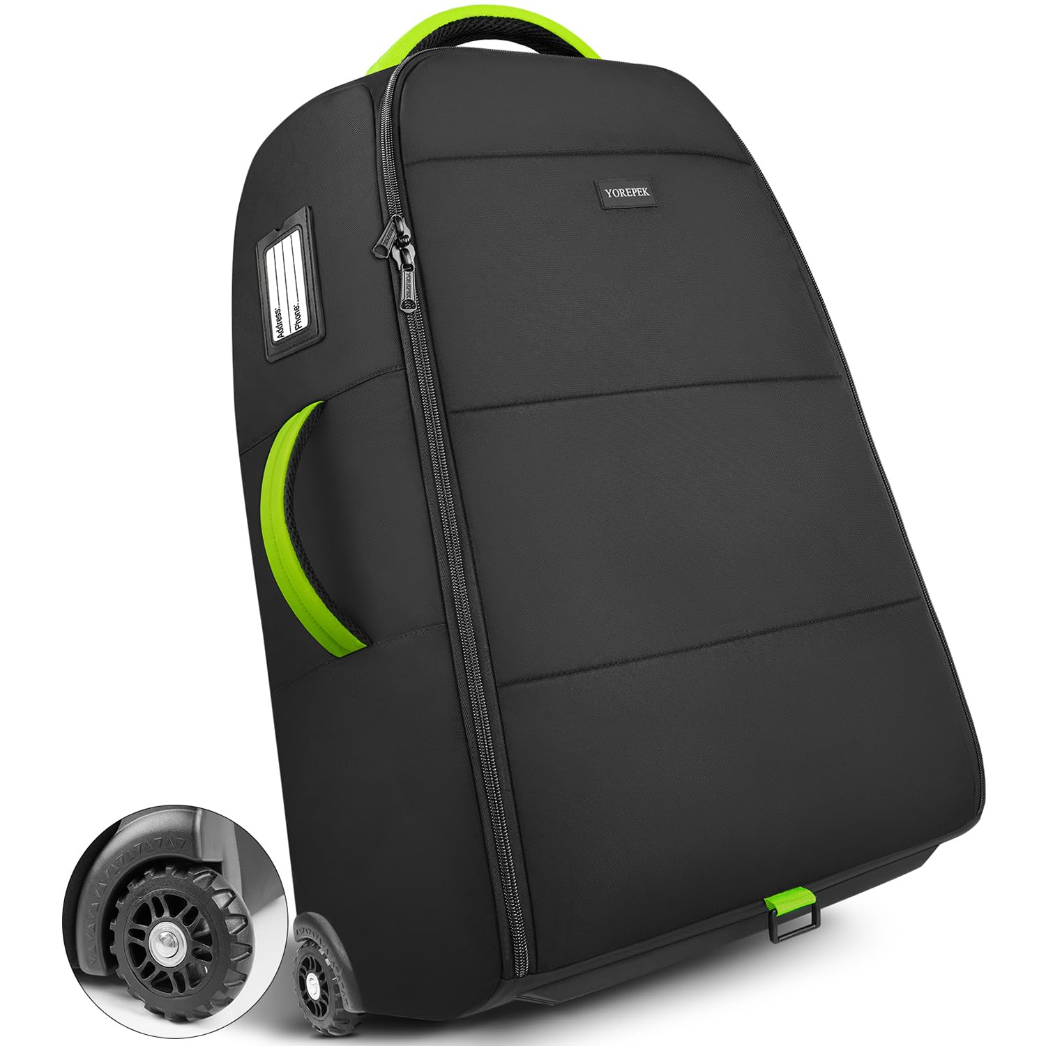Padded Stroller Travel Bag with Wheels for Airplane, Fits Nuna Mixx Next/Triv Next(Remove All Wheels), with a Separate Pocket to Store Stroller Wheels, Gate Check Stroller Bag for Air Travel