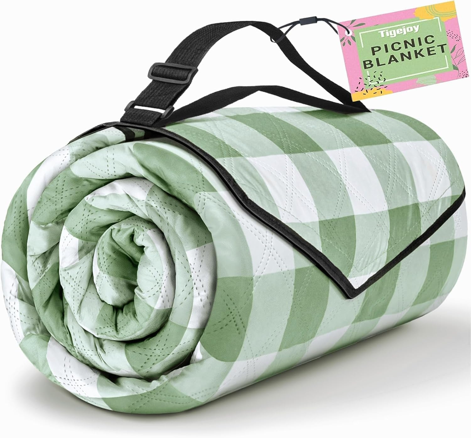 Extra Large Picnic Blanket Waterproof Foldable 80''X100'', Outdoor Picnic Mat Beach Blanket Sandproof for Park, Grass, Travel, Hiking, Camping Essentials, Gingham Picnic Blanket