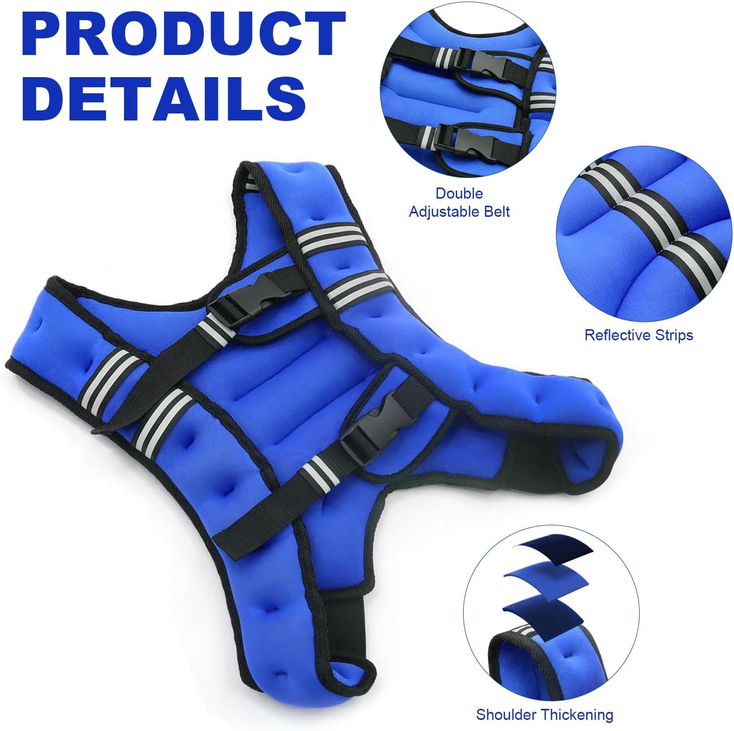Weighted Vest for Women and Men ,3kg 5kg 8kg 10kg Weight Vest with Reflective... - Picture 3 of 16
