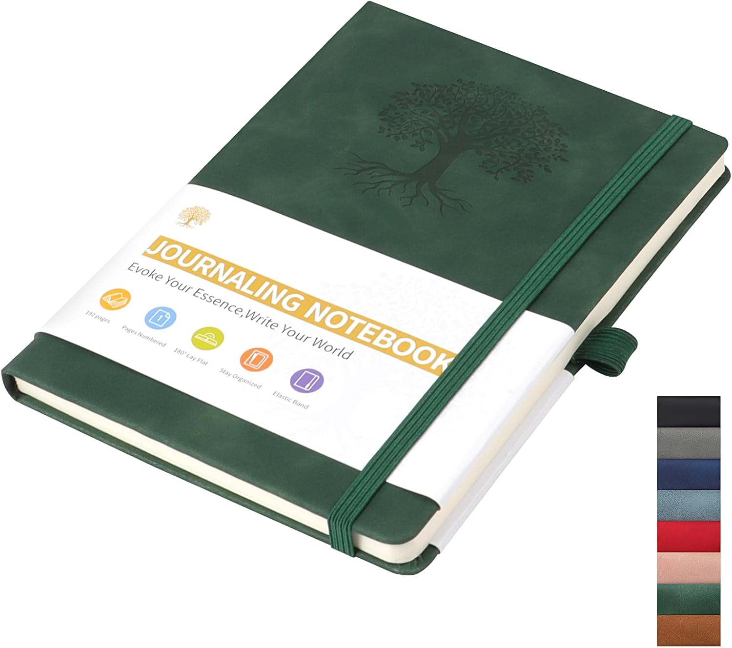 A5 Journal Notebook for Men and Women, Lined Hardcover Notebook with Elastic ... - Picture 20 of 20