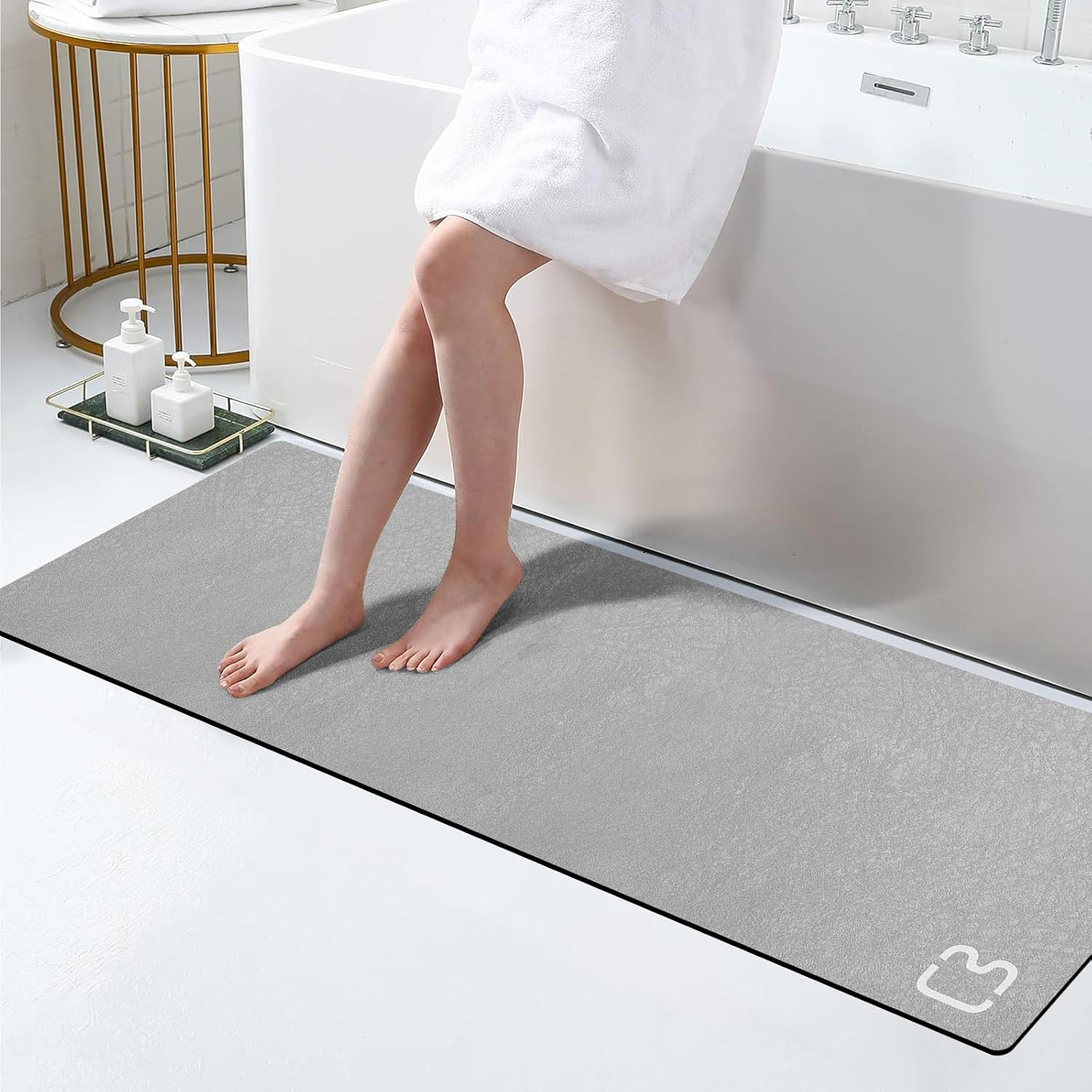 Bathroom Runner Mat Rugs Long Diatomite Stone Bath Mat Large Super Absorbent
