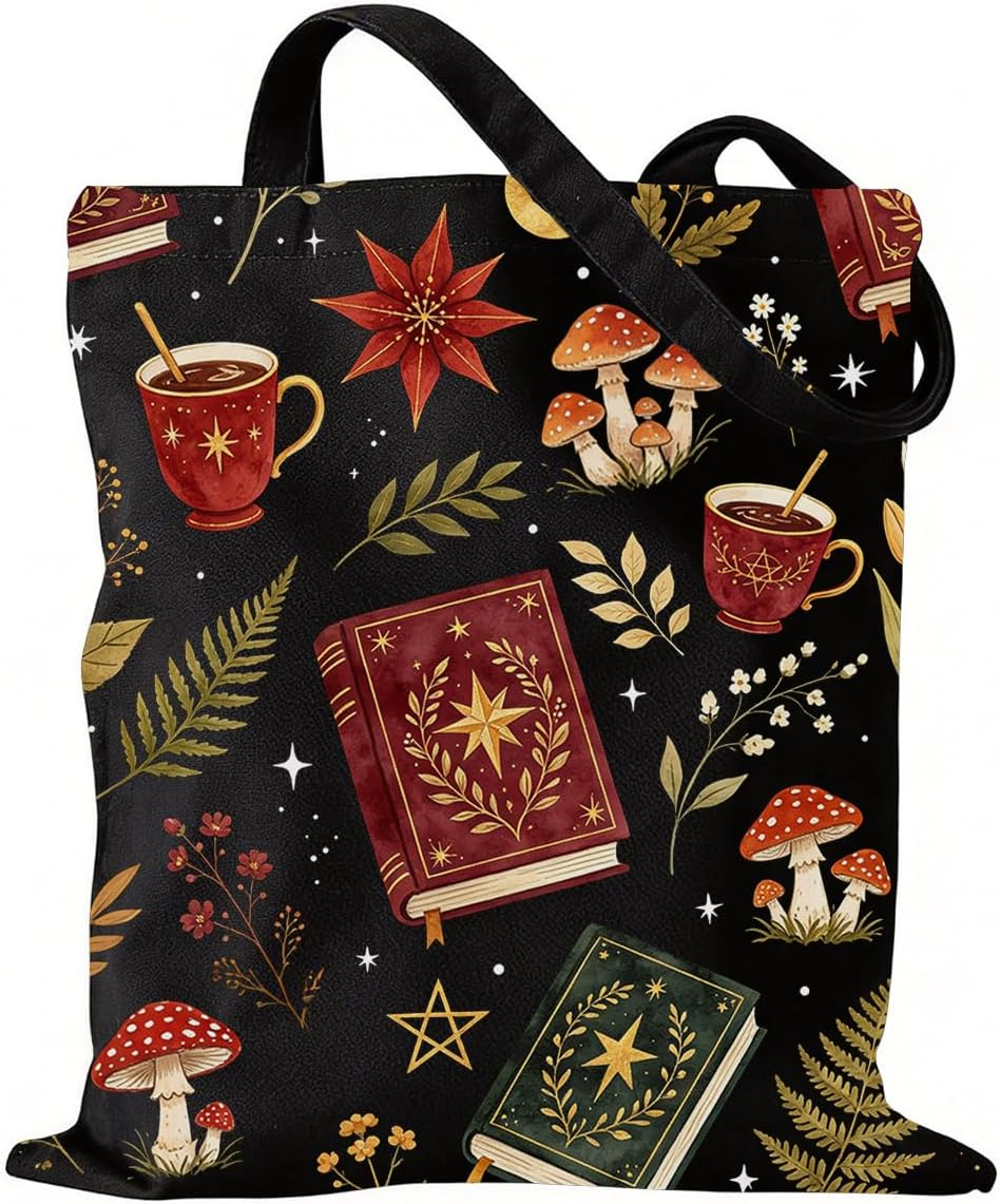 Cute Halloween Tote Bag Gift for Women Girl Funny Spooky Fall Canvas Tote Bag Halloween Autumn Reusable Grocery Bags