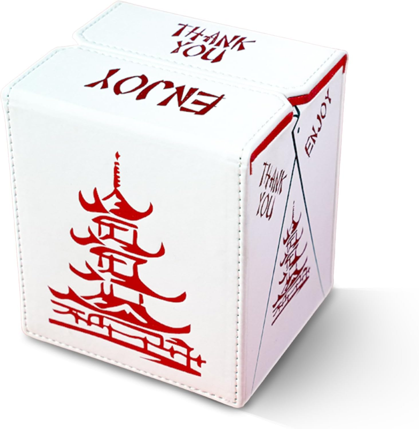 - China to Go! Trading Card Deck Box | Vegan Leather & Holo Design | MTG Commander Deck Box & for ALL Other Trading Card Games | Fits 100 Double Sleeved Cards - for TCG Enthusiasts