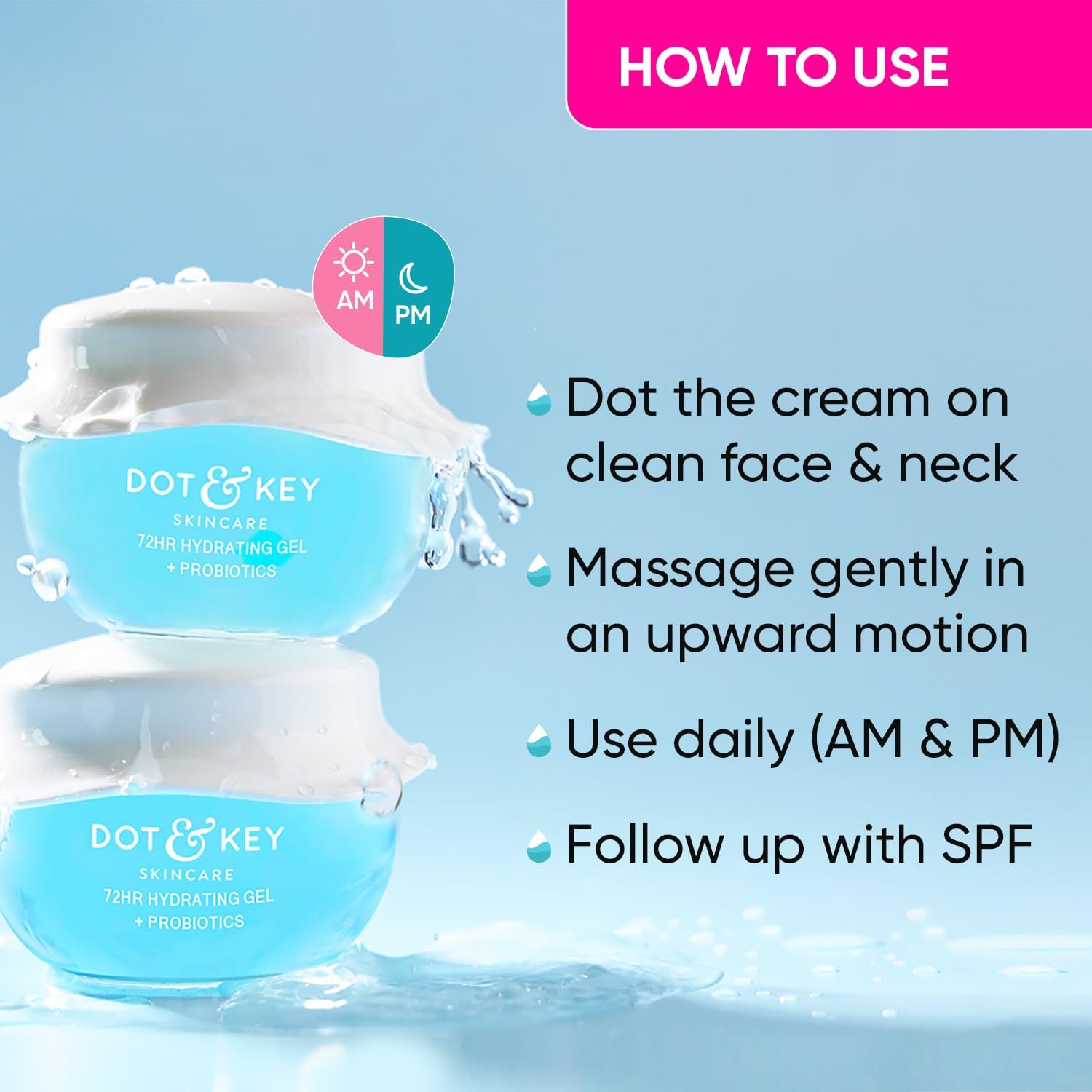Dot & Key 72 HR HYDRATING GEL + PROBIOTICS 60 ml, with Hyaluronic Acid, Kombu... - Picture 8 of 13