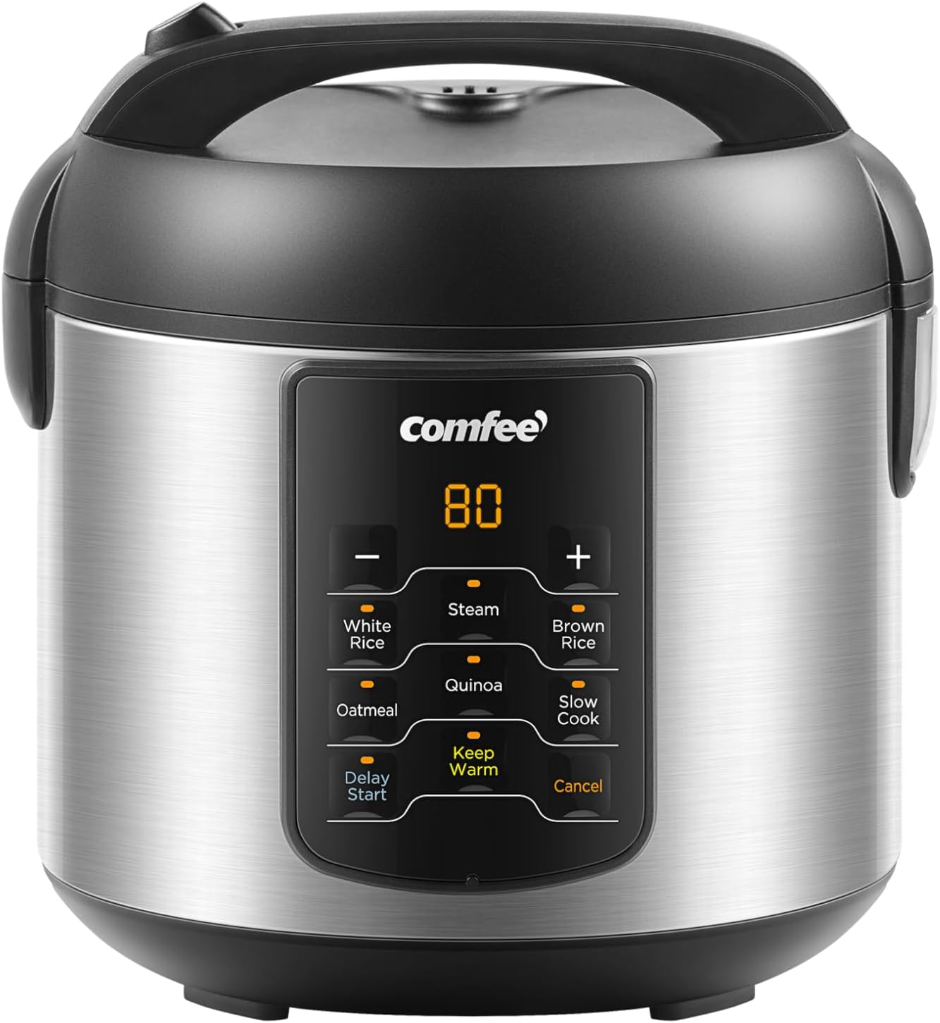 Compact Rice Cooker, 6-In-1 Stainless Steel Multi Cooker, Slow Cooker, Steamer, Saute, and Warmer, 2 QT, 8 Cups Cooked(4 Cups Uncooked), Brown Rice, Quinoa and Oatmeal, 6 One-Touch Programs, Corded Electric