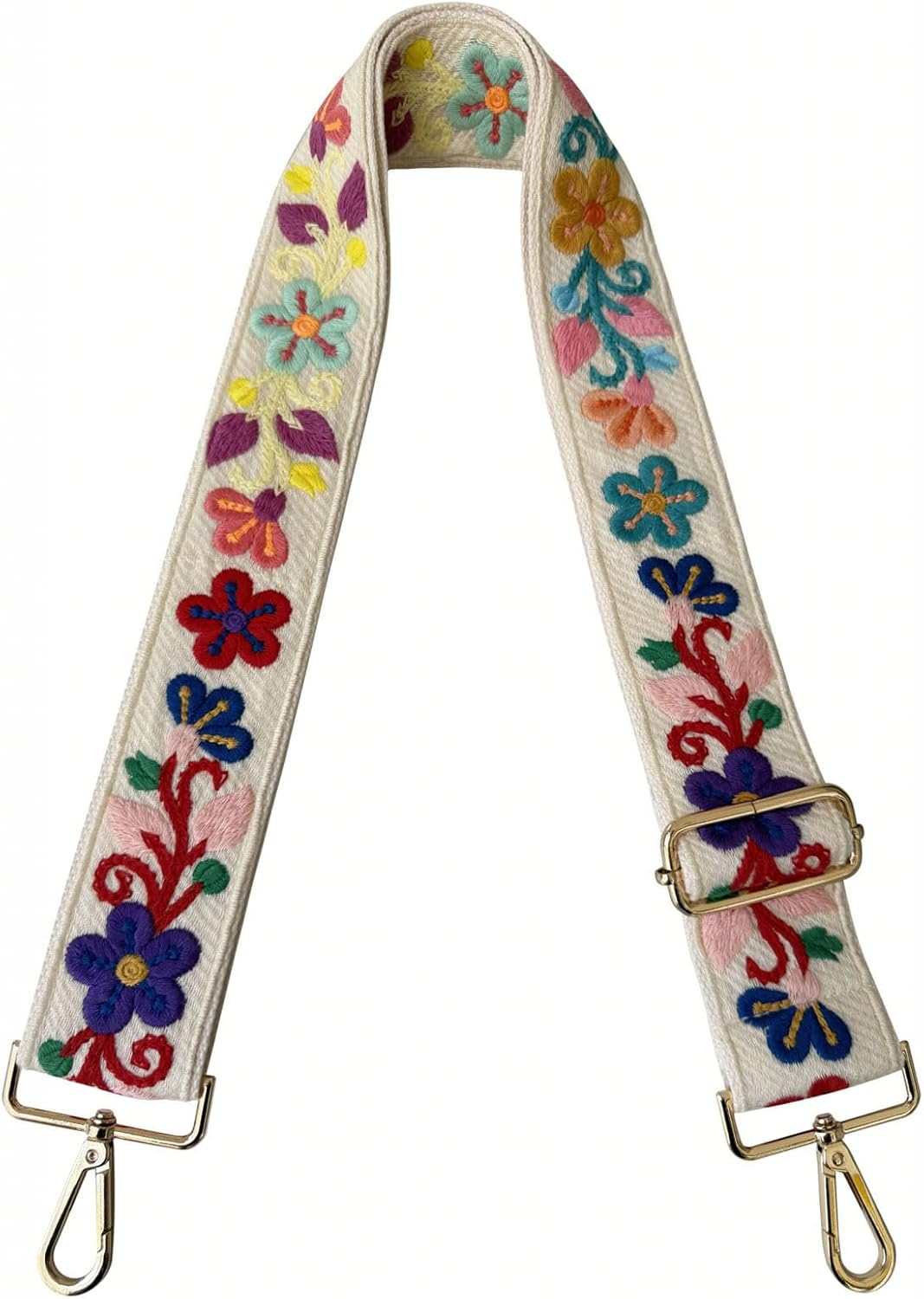 Embroidery Flower Purse Strap Replacement Crossbody for Handbags Women Guitar Strap 2 inch Wide Adjustable Bag Straps