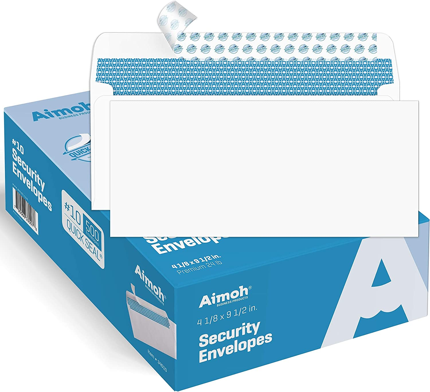 500 Security Self Seal Envelopes, Windowless, Premium Security Tint Pattern, Ultra Strong Quick Seal Closure, Enveguard, Size 4-1/8 X 9-1/2