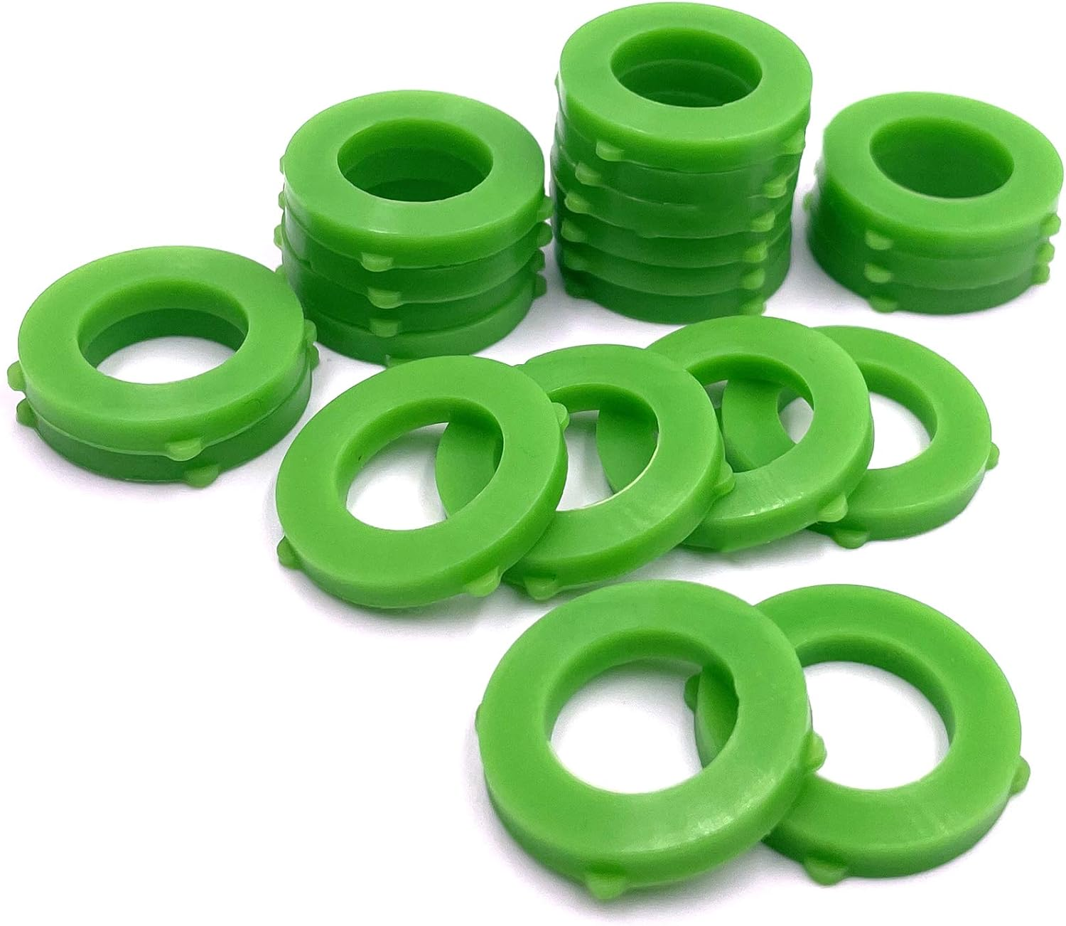 20Pcs Green Leak Preventing Silicone Washer Gasket for Standard 3/4" Garden Hose Fittings, Nozzles and Water Faucet, Pack of 20