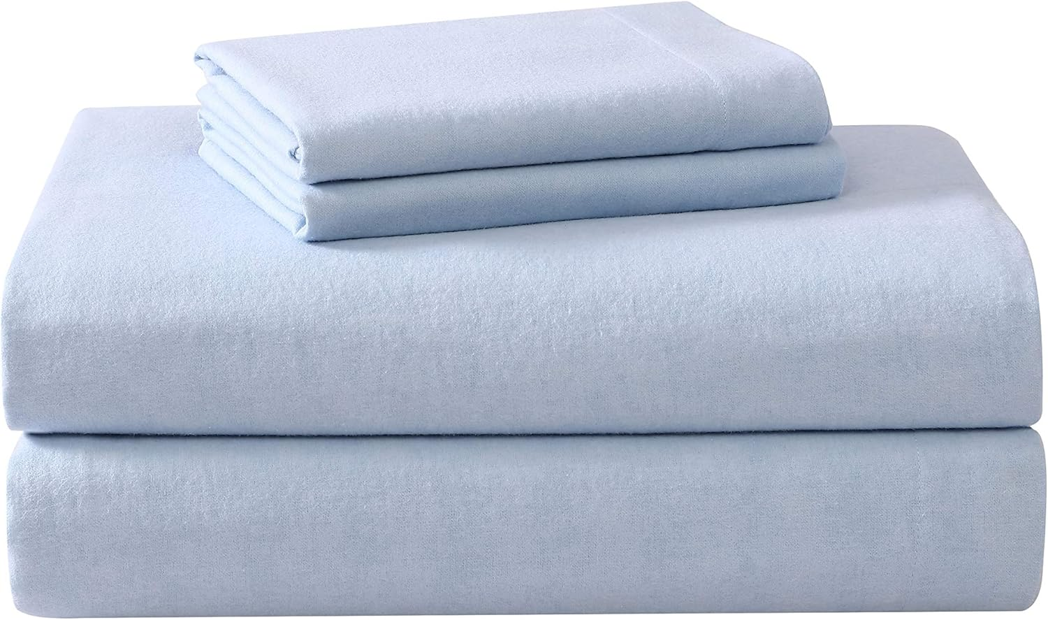 - Full Sheet Set, Cotton Flannel Bedding, Brushed for Extra Softness & Comfort (Serene Blue, Full)