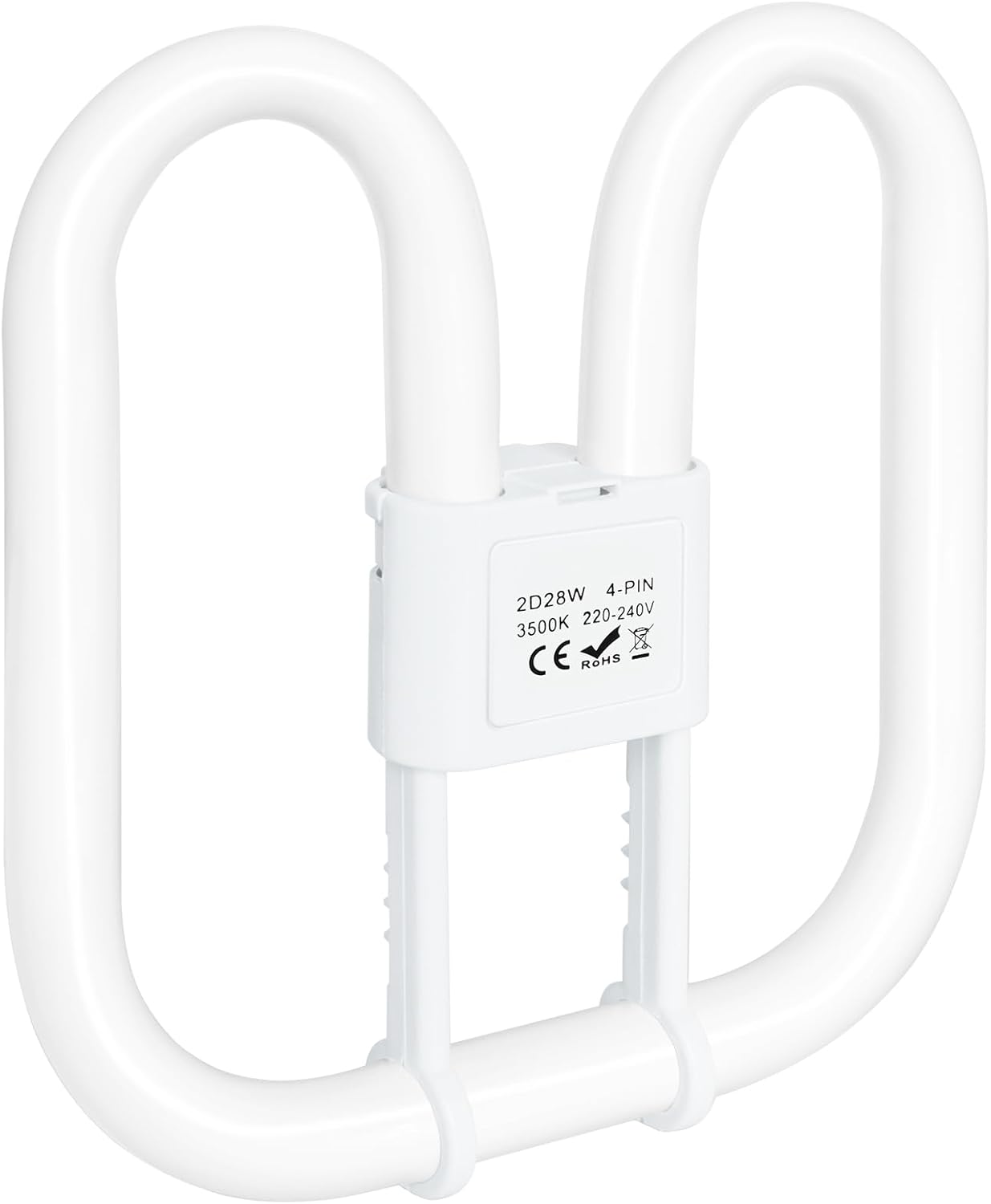 GR10Q 4-PIN 28W(Large Size 20*20Cm) Compact Fluorescent Lamp Non-Dimmable Warm White 3500K, 230V , Recessed Ceiling Light, CFL Light Bulb, Low Energy Light Bulb, Suitable for Indoor Stair Corridors