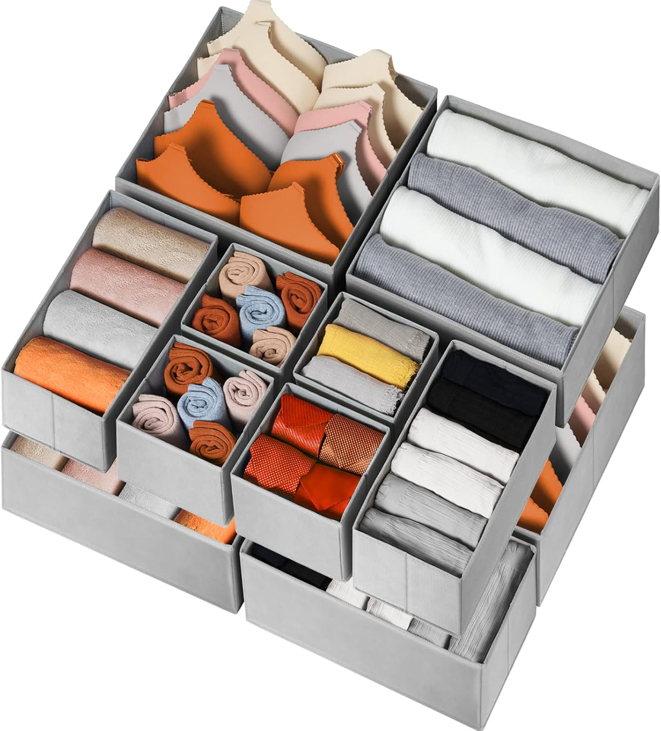 Criusia 12-Pack Drawer Organizer Bins Foldable Closet / Dresser Storage Organizer”