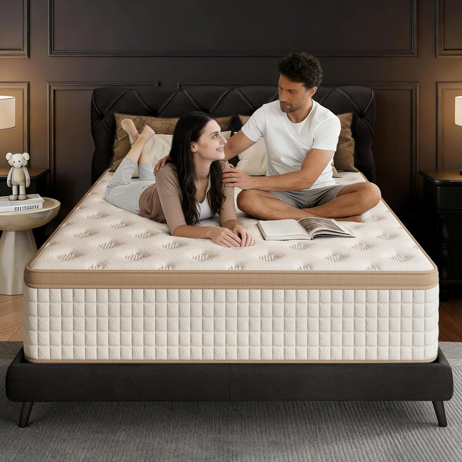 Full Size Mattress,12 Inch Full Mattress Medium Firm with Extra Lumbar & Shoulder Support,Hybrid Mattresses with Gel Memory Foam,Pressure Relief & Motion Isolation,No Odor Full Mattress in a Box