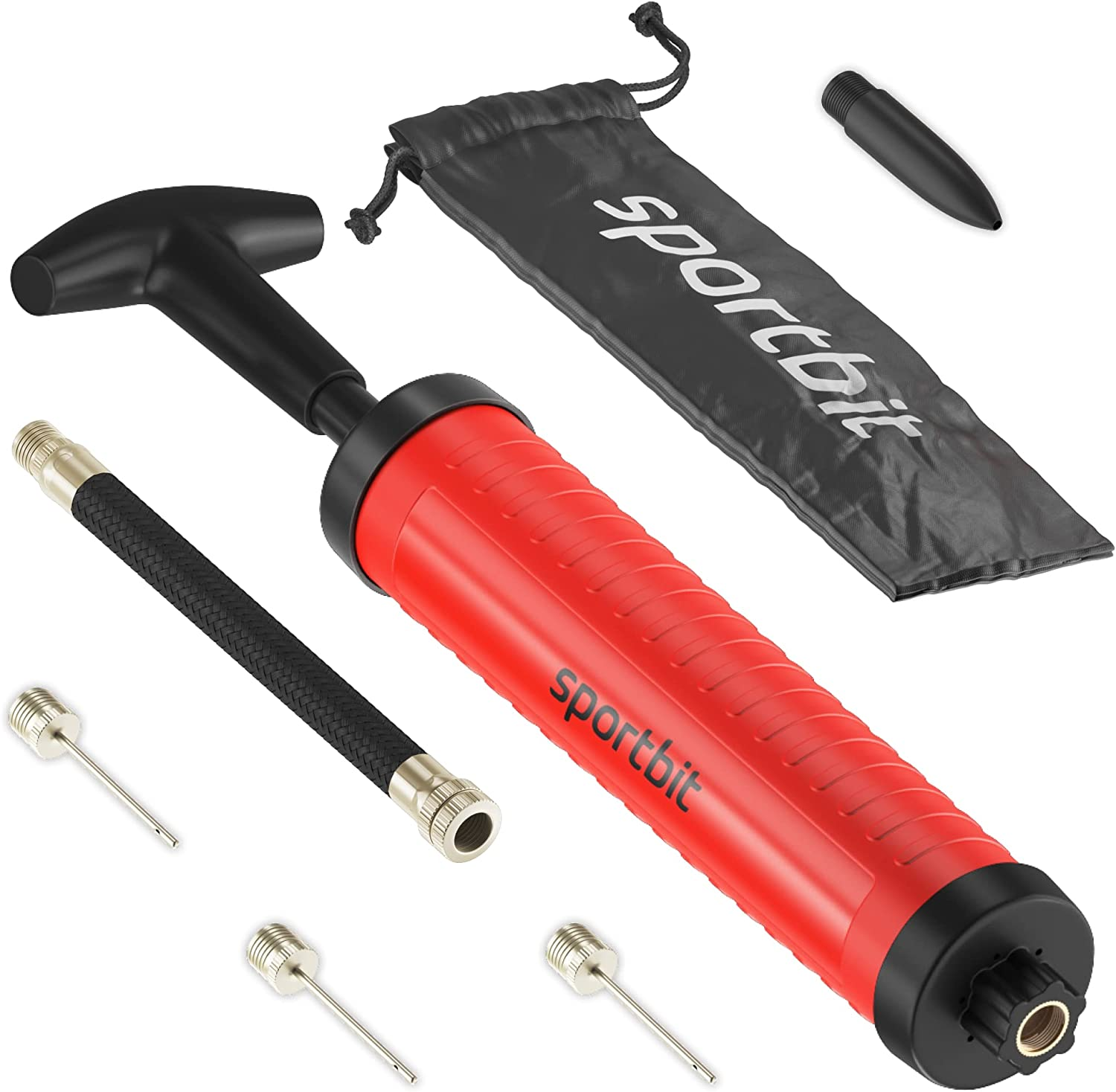 Ball Pump for Sports Balls - Push & Pull Inflating System - Hand Pump for All Exercise Balls - Volleyball Pump, Basketball Inflator, Football & Soccer Ball Air Pump