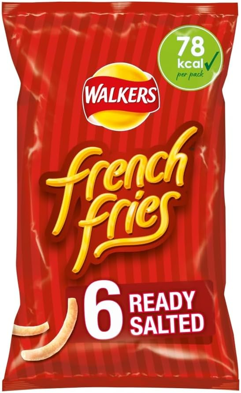 Walkers French Fries Ready Salted Multipack Snacks Crisps 6x18g