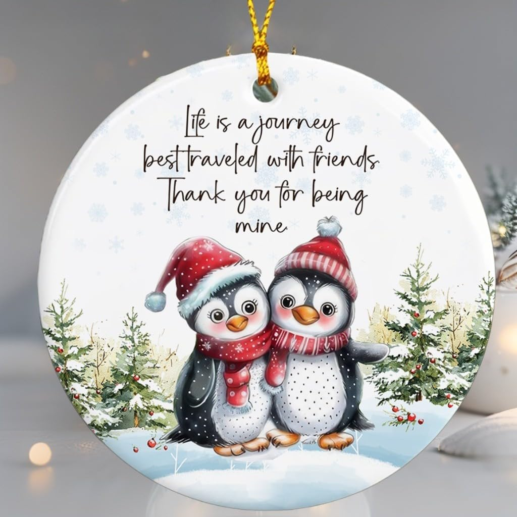 Friendship Christmas Ornament – Cute Penguin for Best Friends – L-1