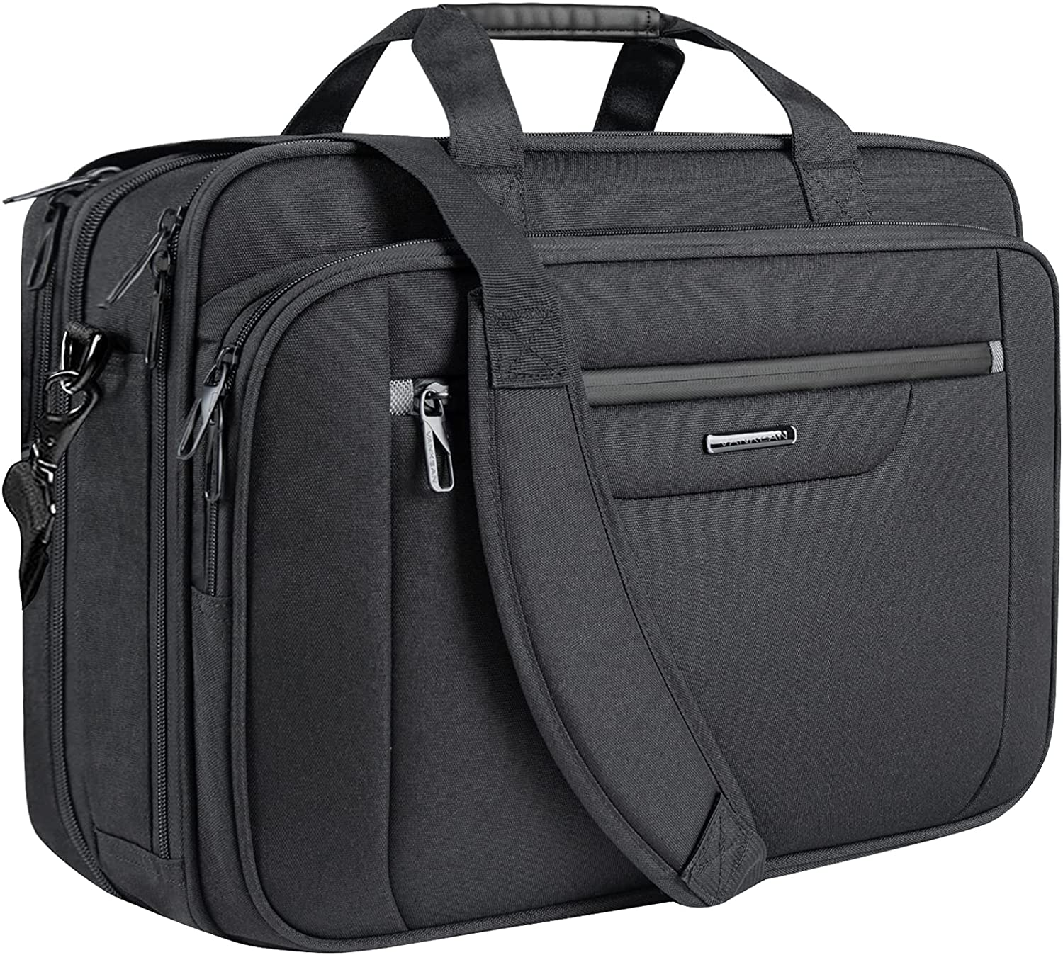 Laptop Bag Laptop Briefcase Fits Up to 18 Inch Laptops XXL Water-Repellent Gaming Computer Bag Messenger Shoulder Bag for Men and Women Expandable Capacity for Travel/Business/School- Black