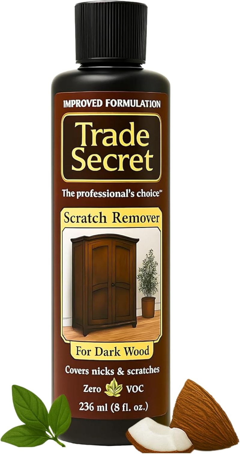 Scratch Concealer for Dark Wood Furniture & Floors – Dark Brown Shade Stain Covers Nicks, Scuffs, Dog & Cat Scratches, Minor Defects – Real Wood Only