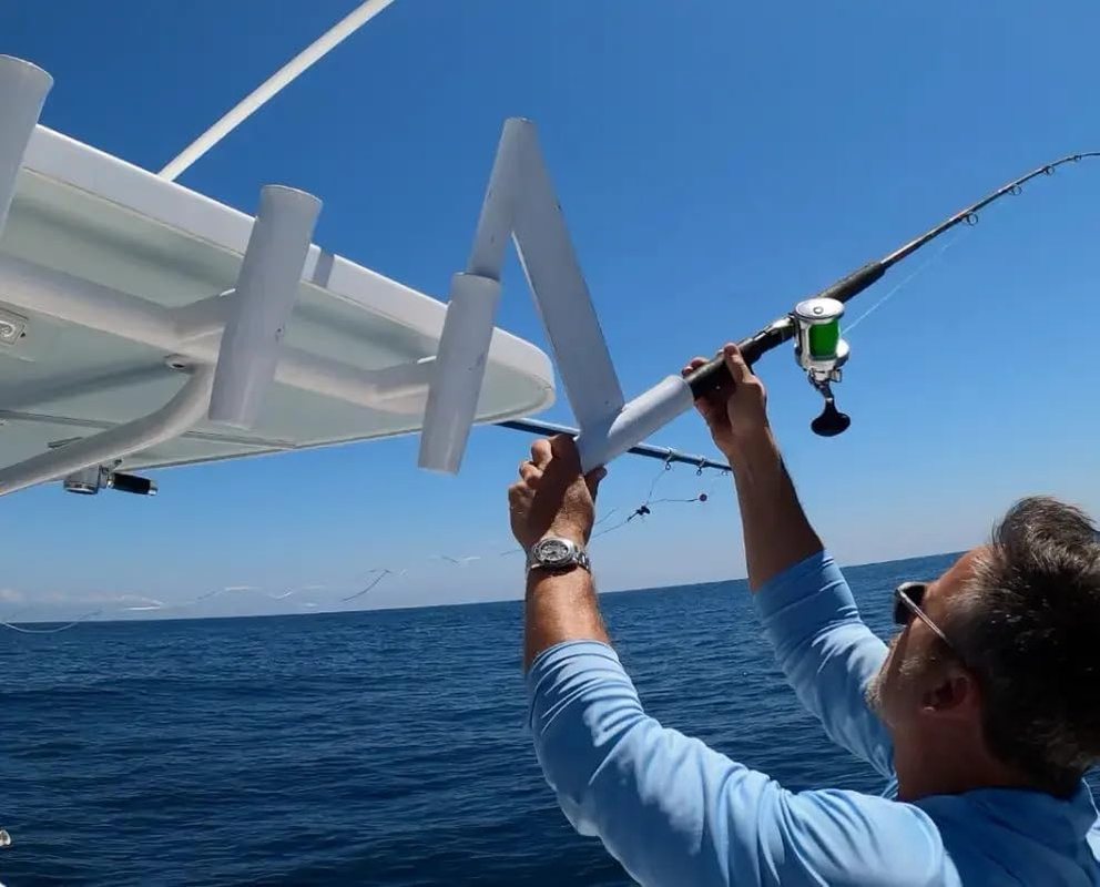 Boat Trolling Angeled Pole Holder Outrigger Rocket Launcher