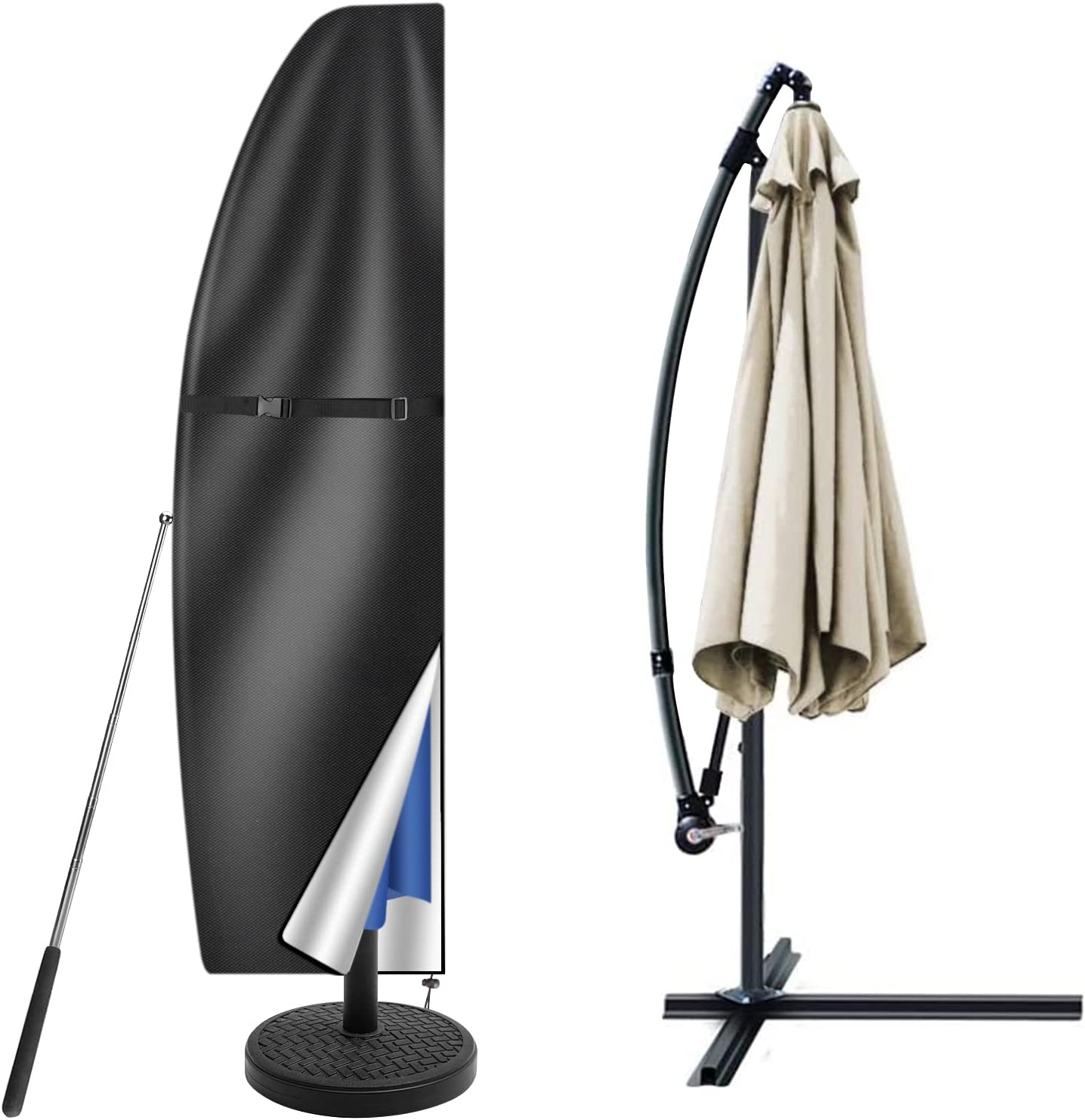 Neween Cantilever Parasol Cover with Rod, Heavy Duty Large Umbrella Cover wit... - Picture 19 of 22