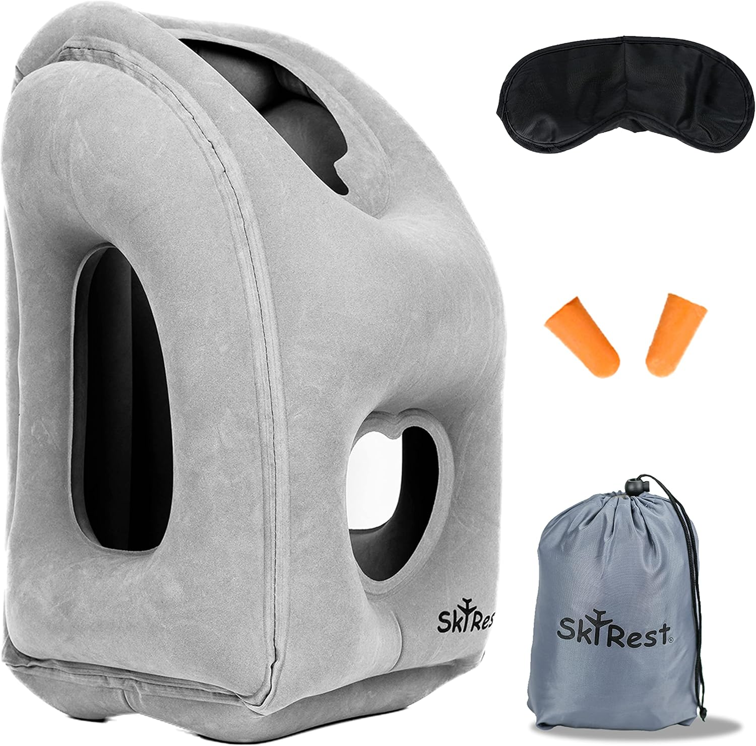 Inflatable Travel Pillow - Airplane Pillow for Neck Support on Long Flights, 