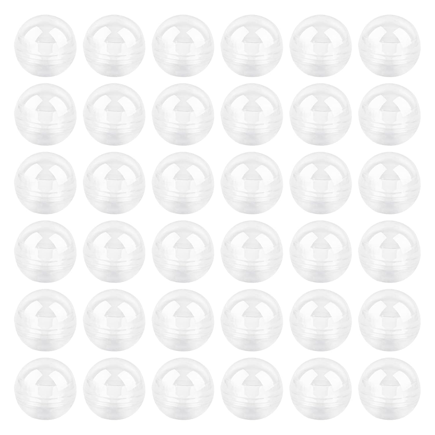 AUEAR, 50 Pack Translucent Small round Capsules 1.1 Inch Vending Machine Empty Plastic Gumball Containers for Party Favor Prize