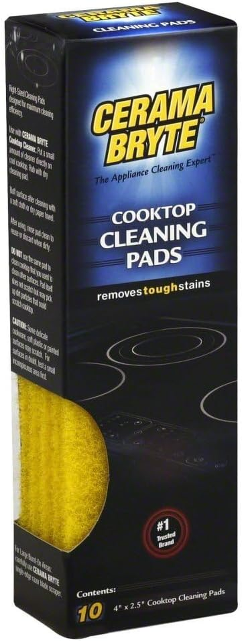 1 X 10 Pack Cleaning Pads Cooktop and Stove Top Cleaner for Glass - Ceramic Surfaces, 10 Count