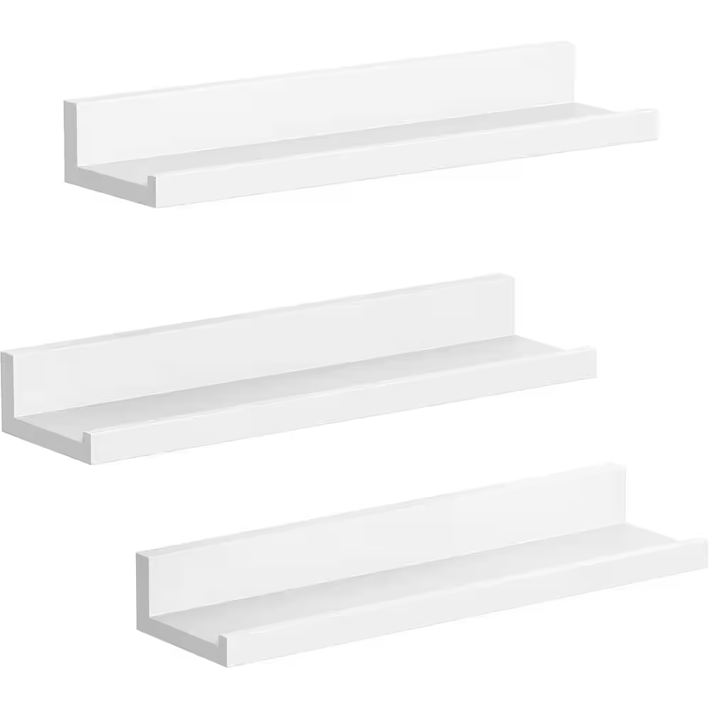 15 In. W X 3.9 In. D White Floating Shelves Decorative Wall Shelf (Set of 3)