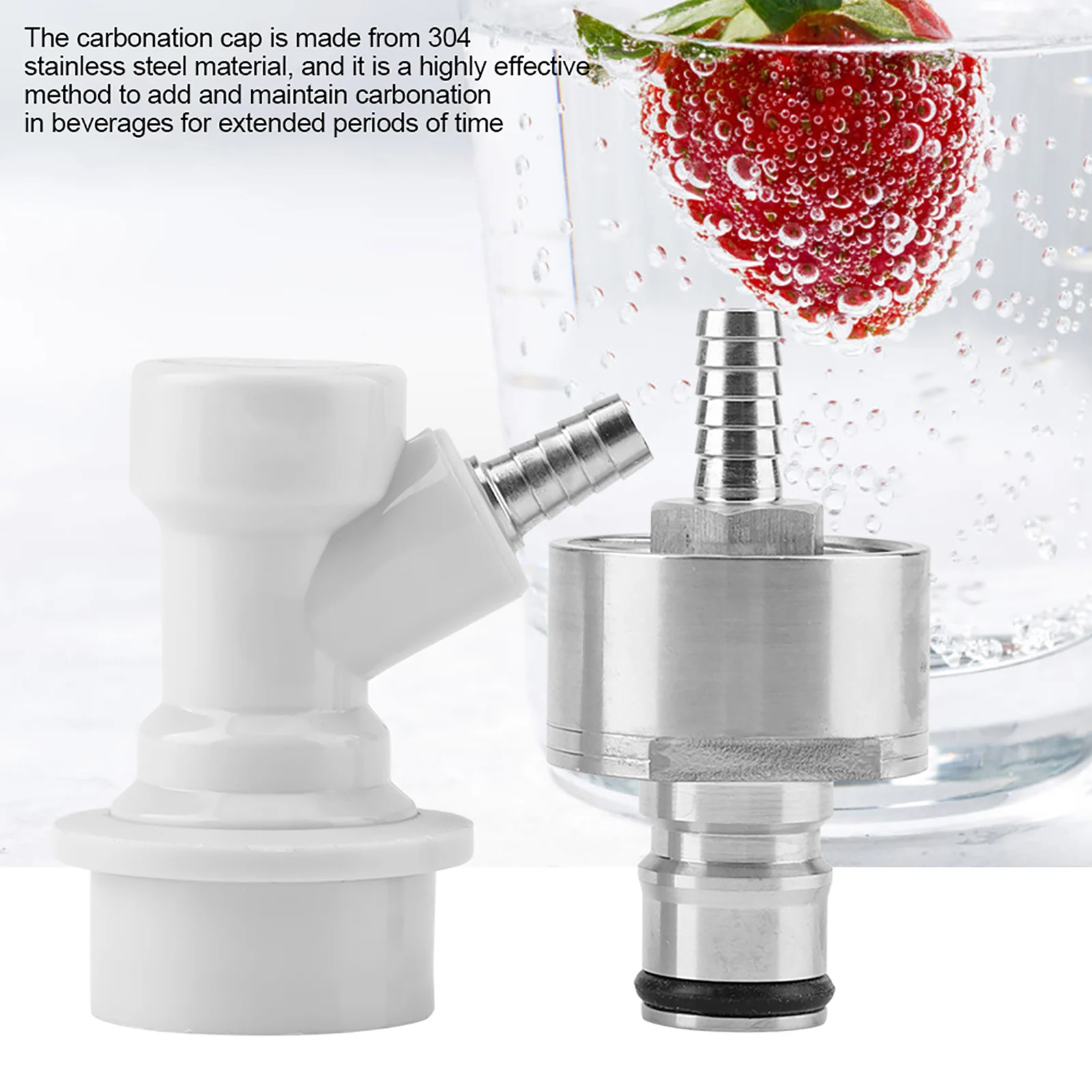 Carbonation Homebrew Homebrew Stainless Carbonation Carbonator with Liquid Ball Lock Disconnect 1/4" Barb Hot