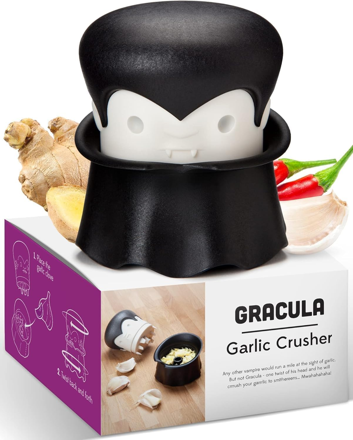 Triturador de Ajo Gracula Pelador Manual para Ajo Jengibre Nueces Hierbas Regalo