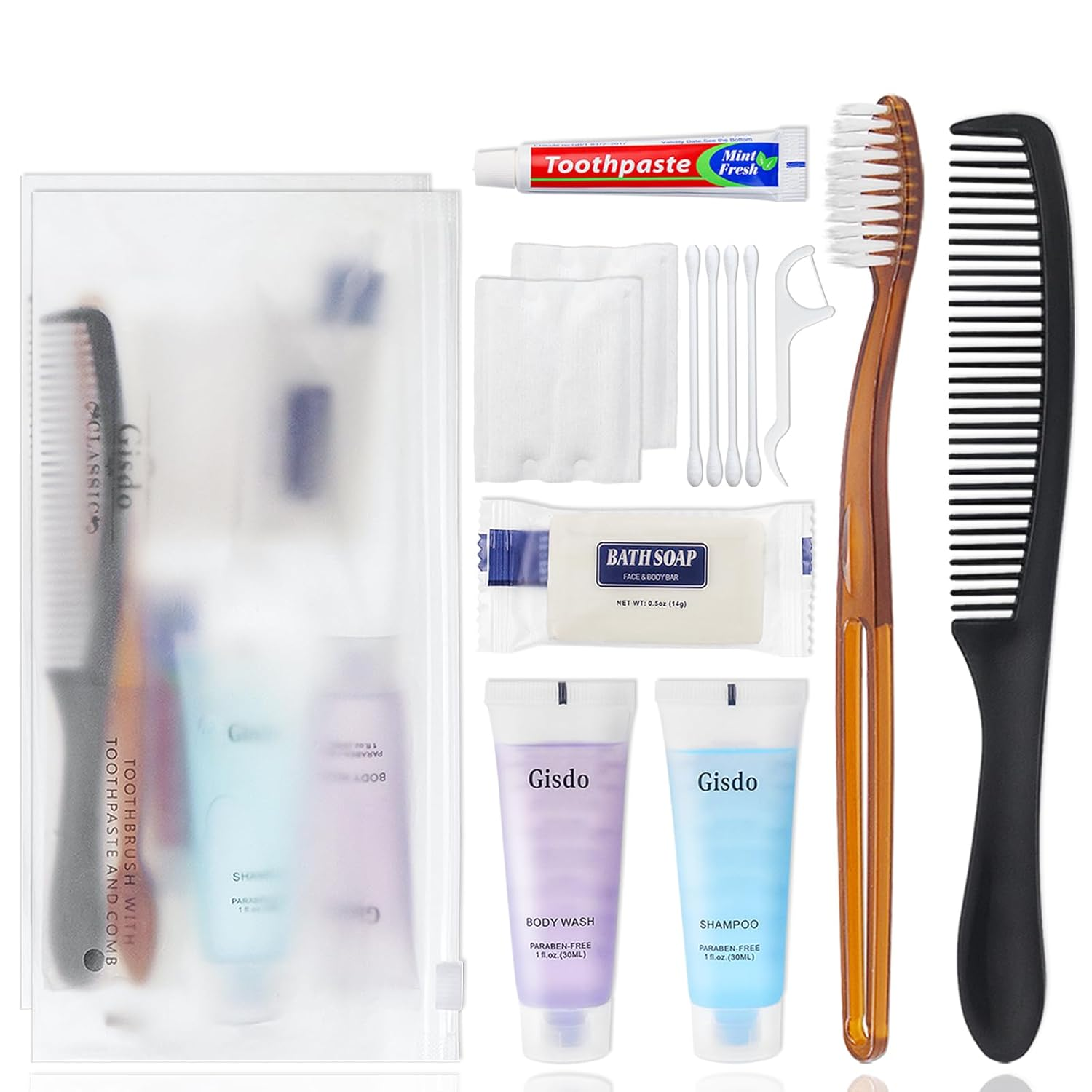 20 Sets Toiletry Kits Homeless Personal Hygiene Kit Bulk Homeless Care Package Supplies Travel Toiletry Kit Homeless Hygiene Kit Bulk for Men Women Charity Disposable Toiletry Kit(10-In-1)