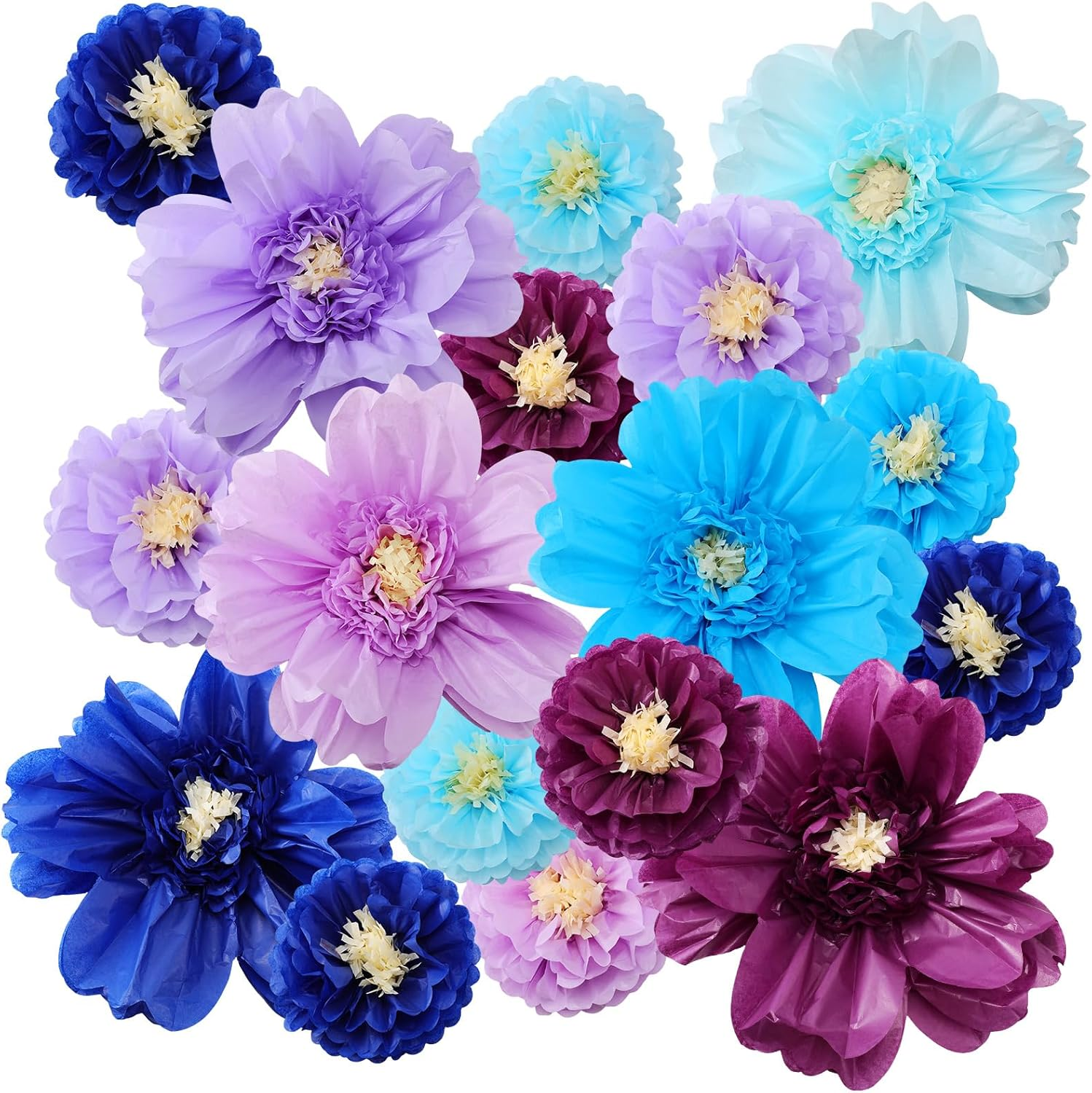 Crowye 12 Pcs Large Colorful Tissue Paper Flowers 20" Handcrafted Giant Fiest... - Picture 9 of 16