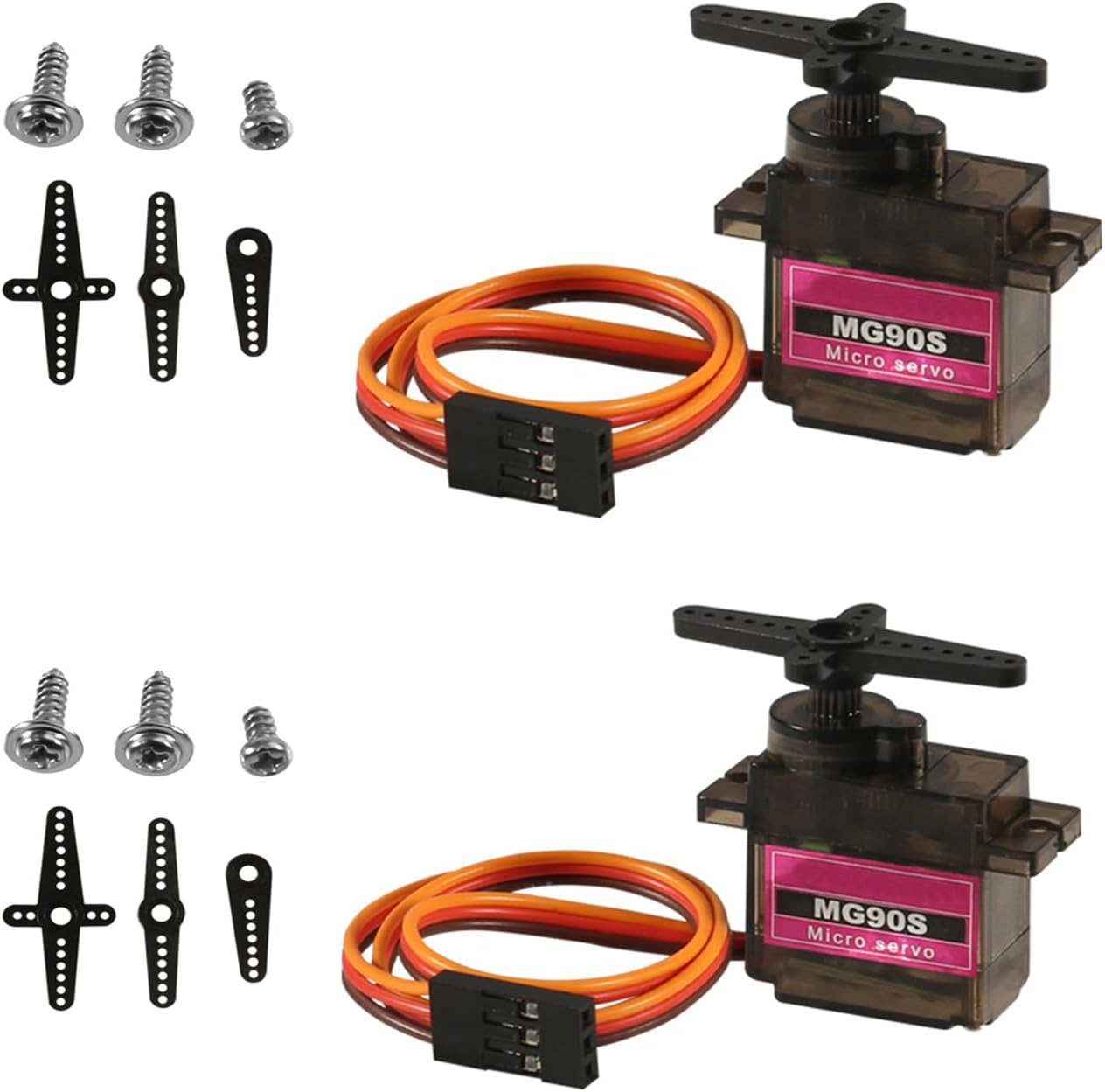 2Pcs MG90S Micro Servo Motor 9G Servo Geared Micro RC Servo Motor Smart Robot 18