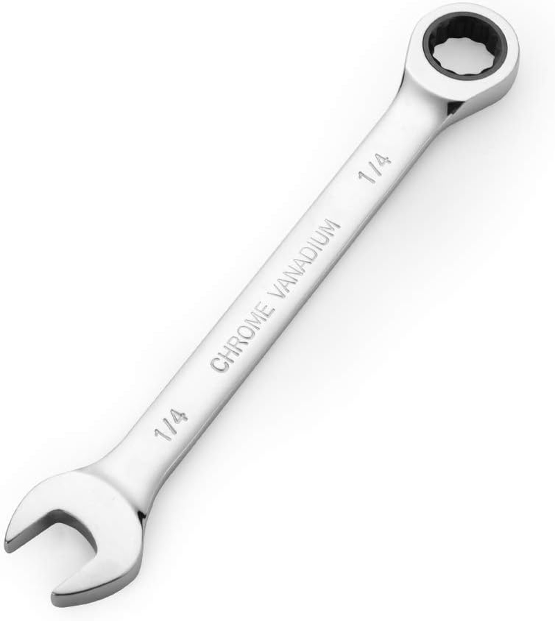 1/4 In. SAE Ratchet Wrench,Box End Head 72-Tooth Ratcheting Combination Wrench Spanner