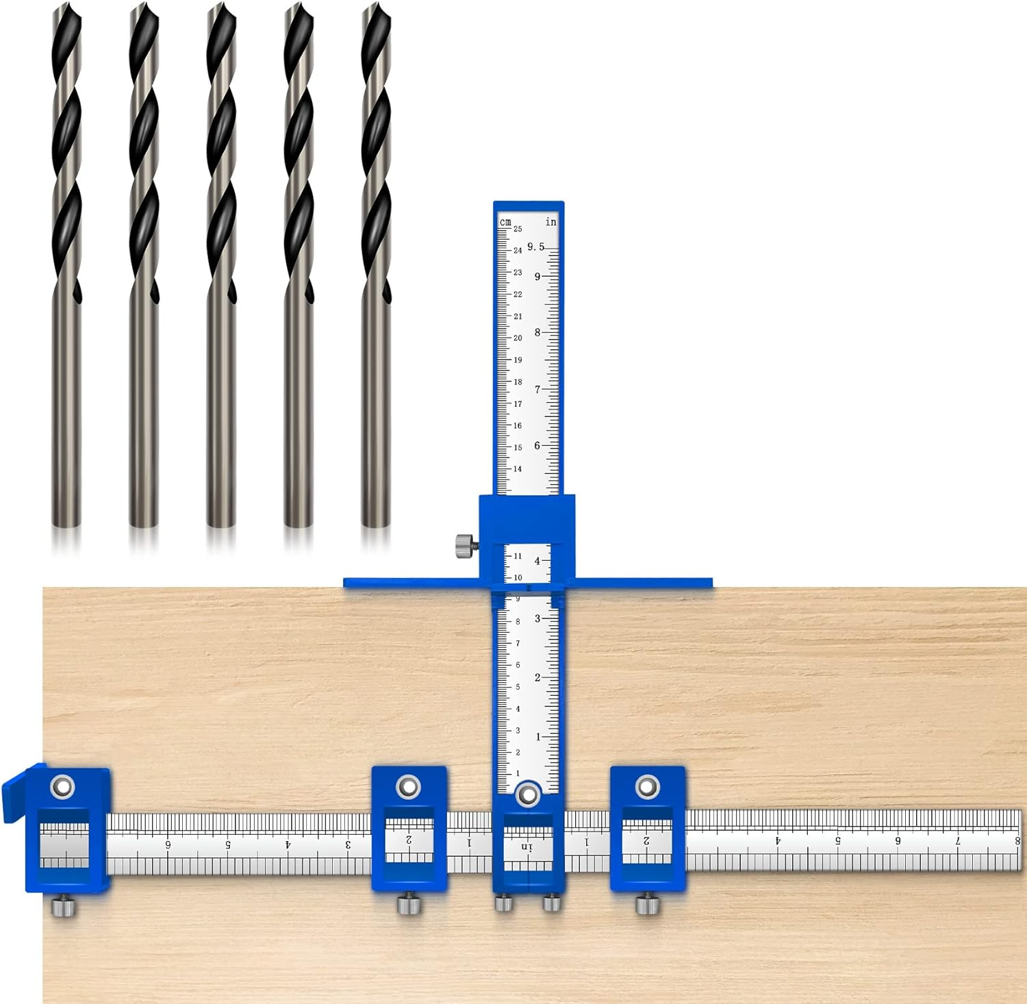 Punch Locator,Cabinet Hardware Jig, Drill Guide Jig Adjustable Cabinet Handle Template Tool,Guide Sleeve Power Tools,Cabinet and Woodworking Drilling for Knobs and Pulls