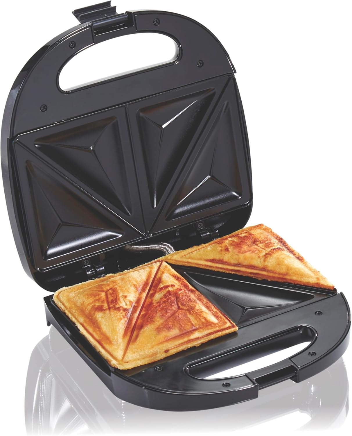 Electric Sealed Sandwich Maker Grill with Pfas-Free Nonstick Plates, Makes Stuffed French Toast, Omelets, Compact & Easy to Store, Black (25430G)
