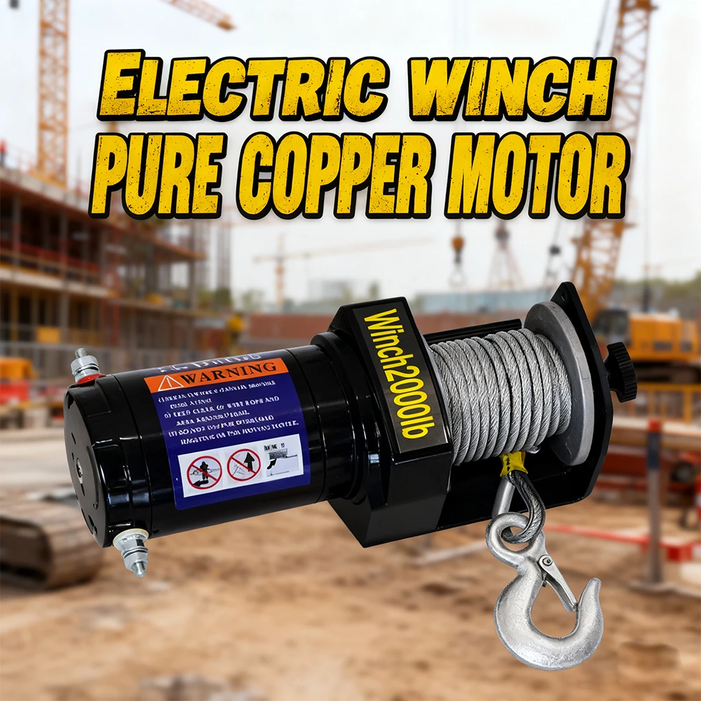 Electric Winch 12V/24V 1100W Car Mounted Winch Portable Small Crane Off-road Automotive Self-Help Electric Hoist Winch Extractor