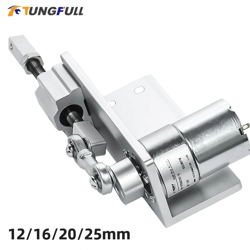 DC 12V/24V Small DIY Design Reciprocating Cycle Linear Actuator 5~1000 Rpm Telescopic Linear Actuator Stroke 12/16/20mm